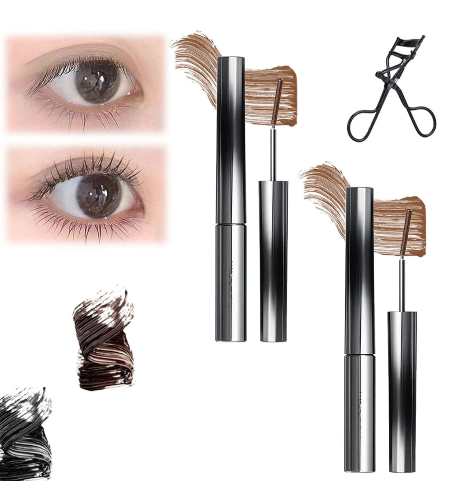 Jade Rosebury Iron Wand Mascara 3D Curling Eyelash Iron Mascara Black Washable Metal Mascara Waterproof Long Lasting Curl Brushless Metal Wand Mascara for Women Voluming Lash Extensions 2pcs-c - Buy Online on GoSupps.com