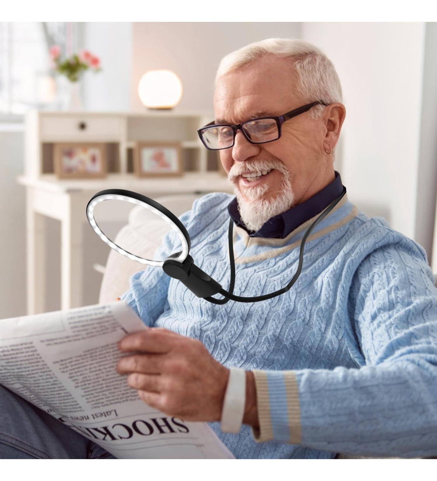 Magnifying Glass with Light Hands Free Magnifying Glass for Reading Neck Wear Magnifier for Reading Books Sewing Cross Stitching Low Vision Seniors - Buy Online on GoSupps.com
