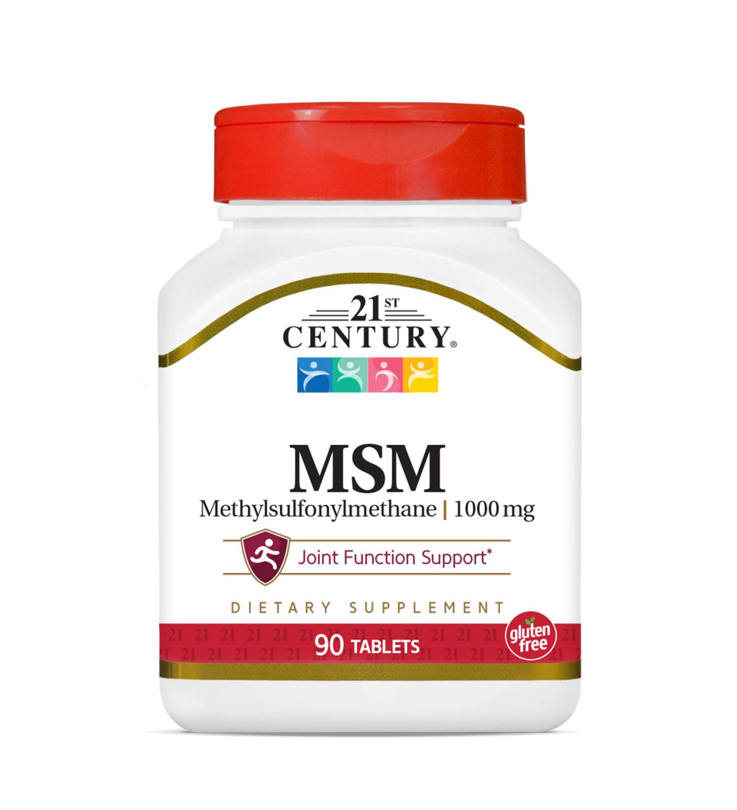 21st Century MSM 1000 mg - Methylsulfonylmethane 90 Tablets for Joint Health - Buy Online on GoSupps.com