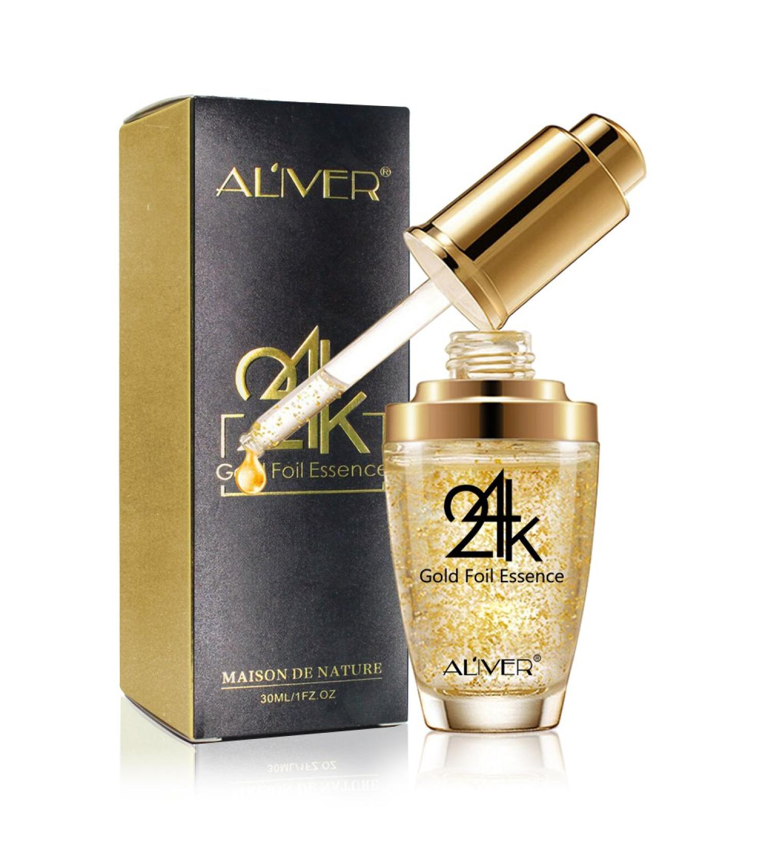 24K Gold Essence Collagen Face Serum Moisturizer Enriched with Vitamin C Serum Vitamin E Cream for Skin care with Hyaluronic Acid Serum 1 FL OZ (30mL) - Buy Online on GoSupps.com