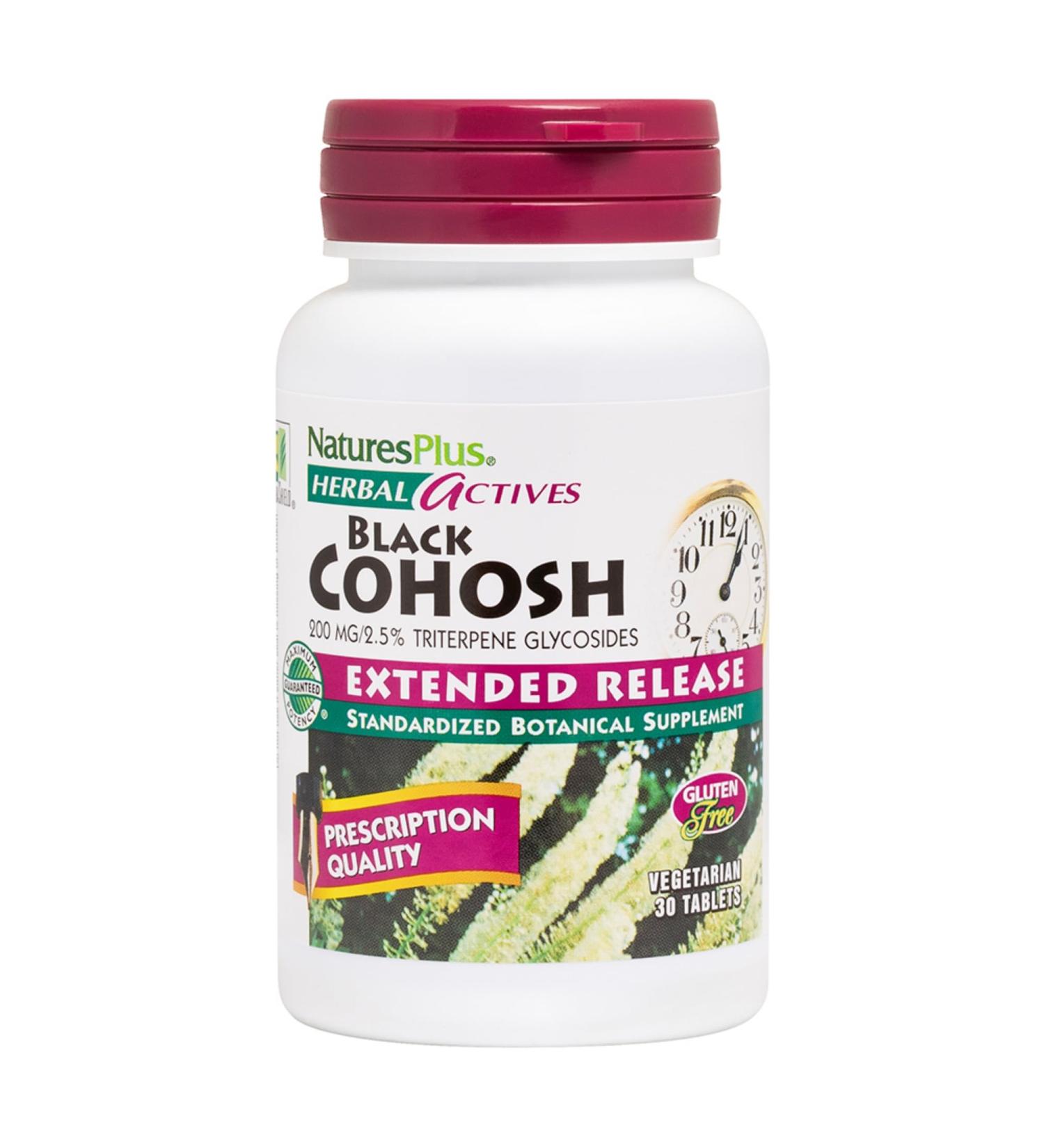 NaturesPlus Herbal Actives Black Cohosh - 30 Tablets - Nutritional Support for Well-Being During Menopause - Vegetarian Gluten Free - 30 Servings - Buy Online on GoSupps.com