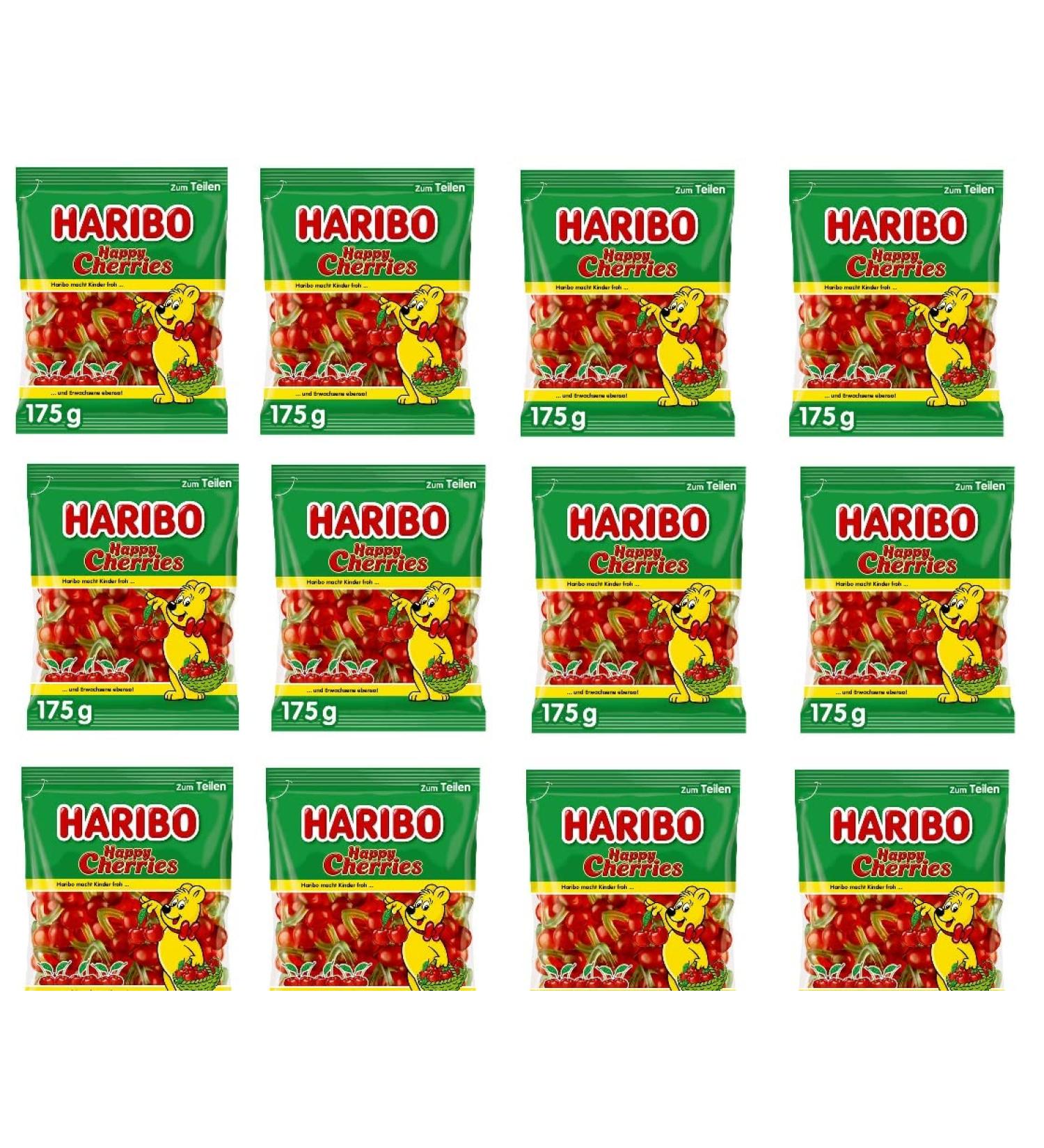 HARIBO Haribo Happy Cherries Pack of 12 bags of 175g (12 x 175g)