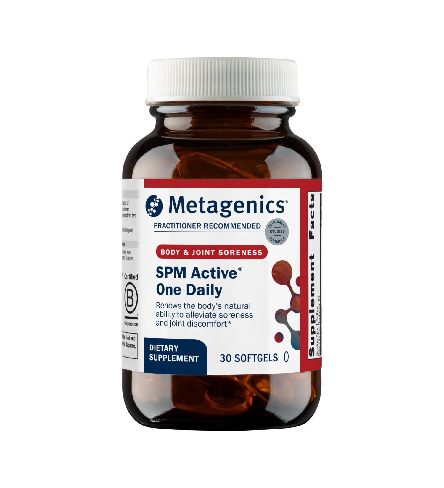 Metagenics SPM Active One Daily Supplement - Next Generation Omega Fish Oil with Pro Resolving Mediators for Joint Soreness & Soothing Relief* - Sustainably Sourced - Gluten-Free - 30 Softgels - Buy Online on GoSupps.com