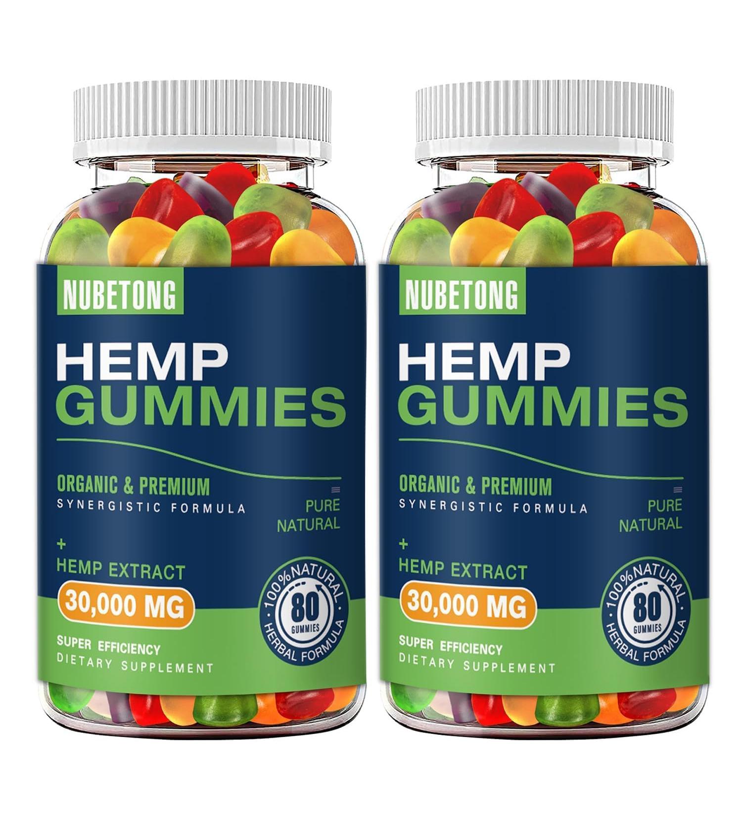 2 Packs Hemp Gummies Relief High Potency Supplement Edible Bear Gummy Extra Strength Pure Natural Hemp Oil Extract Vegan Non-GMO for Sleep Pain Anxiety - Buy Online on GoSupps.com