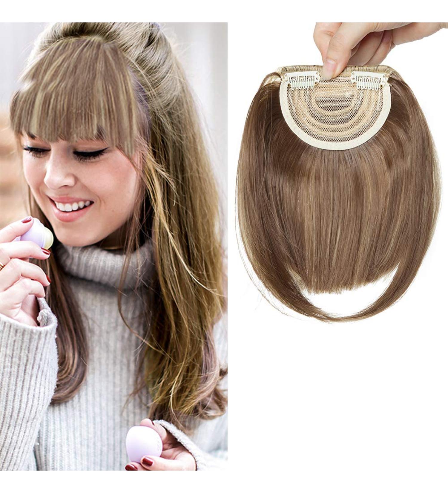 Shop SEGO Clip-In Pony Hairpiece Extensions | Realistic Fringe Bangs | Ash Brown & Bleach Blonde | International Shipping Available - Buy Online on GoSupps.com