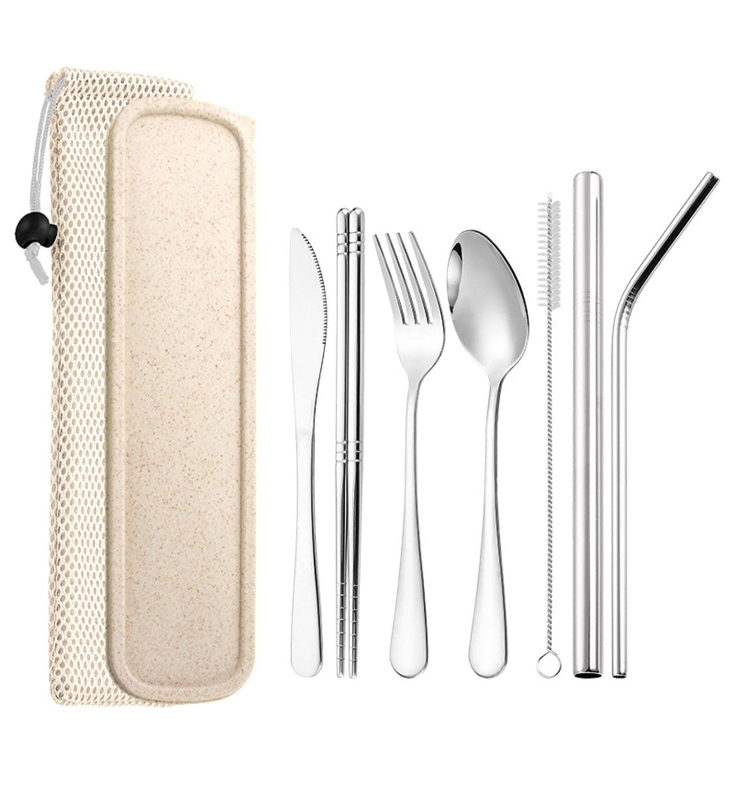 Portable Cutlery Set Cutlery Sets 7 Piece Reusable Perfect for Everyday Dishwasher Safe Easy Clean Kitchenware (Size : Beige) - Buy Online on GoSupps.com