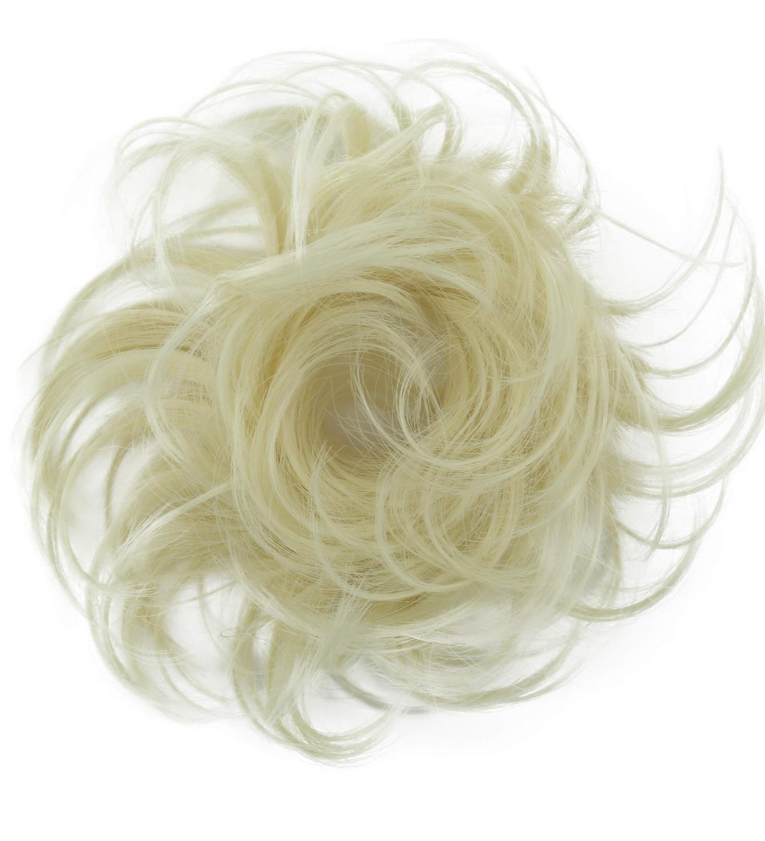 CAISHA Chloe Hairpiece Scrunchie - Voluminous Wavy Messy Updo | Synthetic Fiber | White Blonde - DM13cm - Buy Online on GoSupps.com