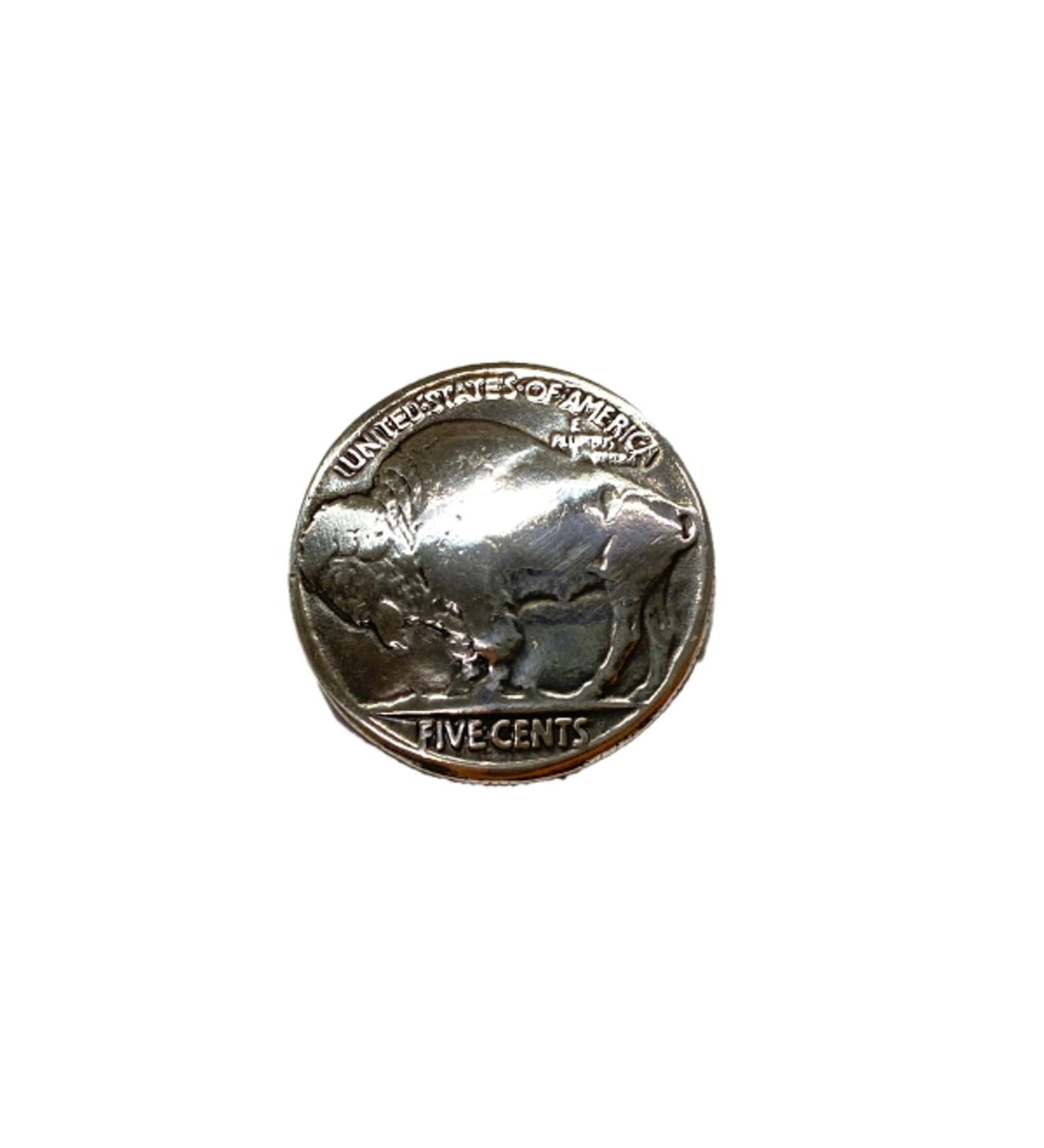 Western Buffalo Head Nickel Concho Set - Antiqued Silver (21mm) - 2 Pack - Buy Online on GoSupps.com