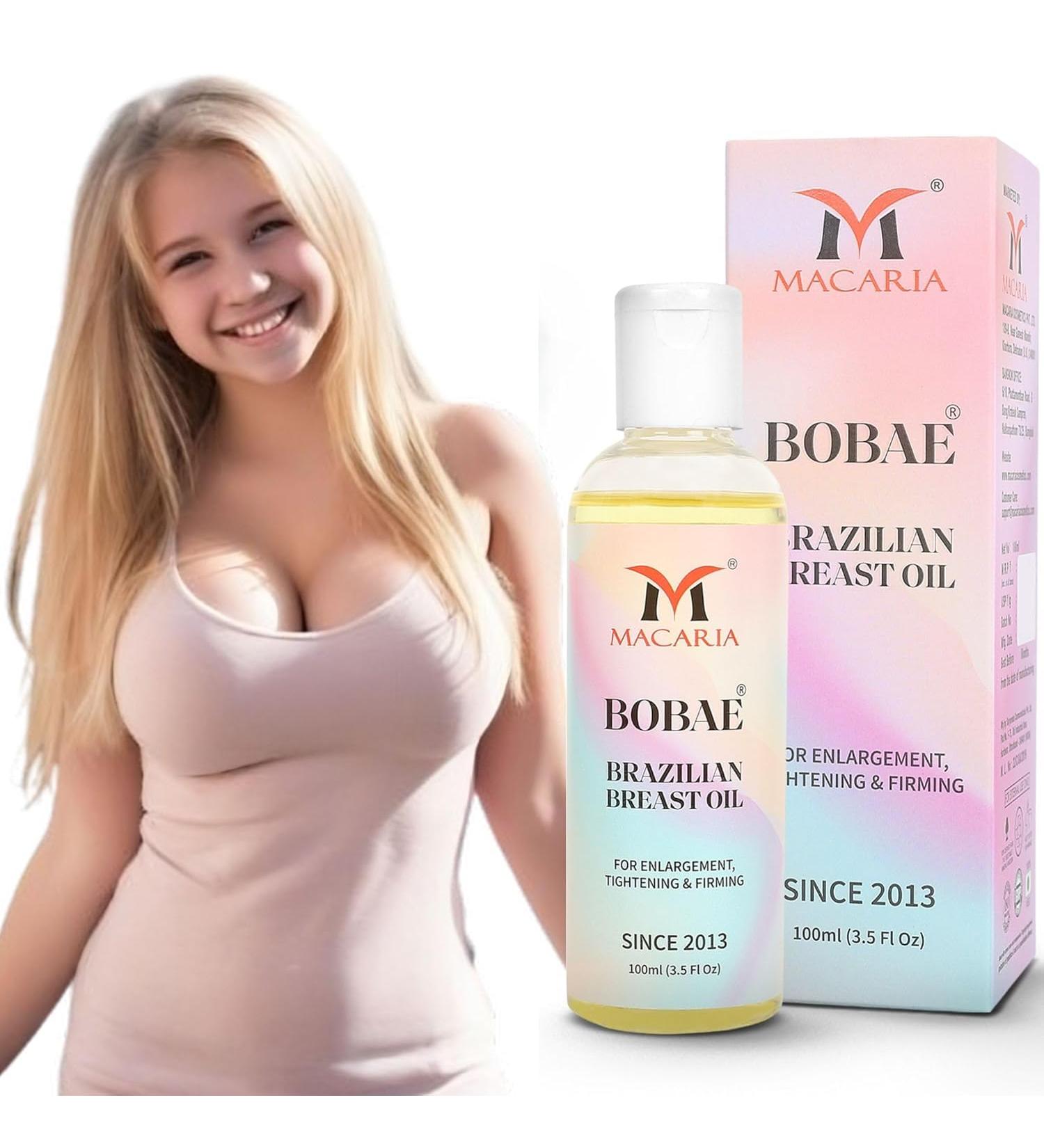 MACARIA Bobae Brazilian breast Tightening Oil for sagging breast Bust Enlargement Tightening Shape & Size up Toning Oil Quick Enhancement Gel for bigger Boobs for Nurshing Mother & Women - Buy Online on GoSupps.com