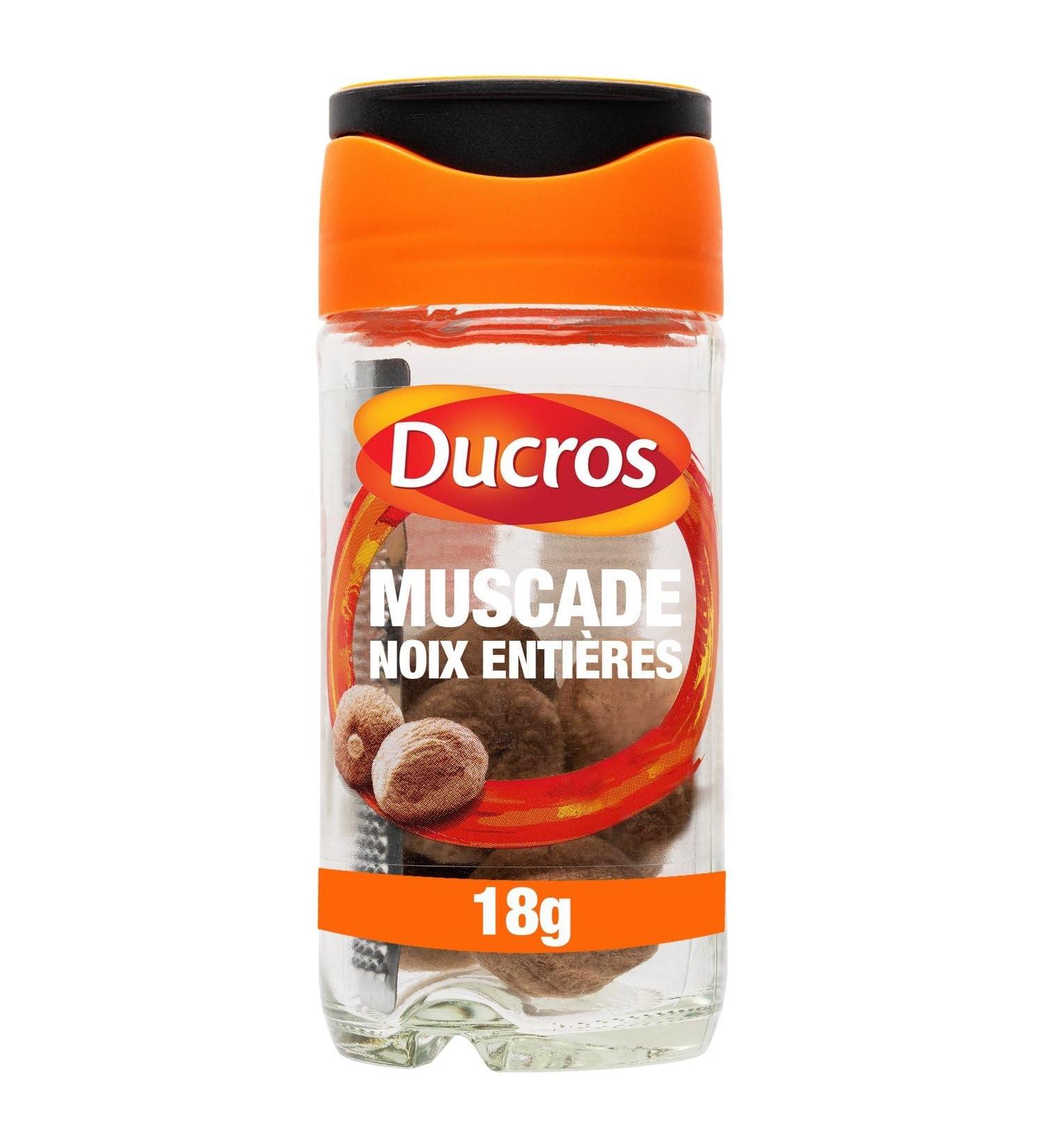 DUCROS Noix de Muscade Enti res Aromatiques Saveur Intense et Fra cheur Pr serv e (Flacon 18g) - Le Lot De 3