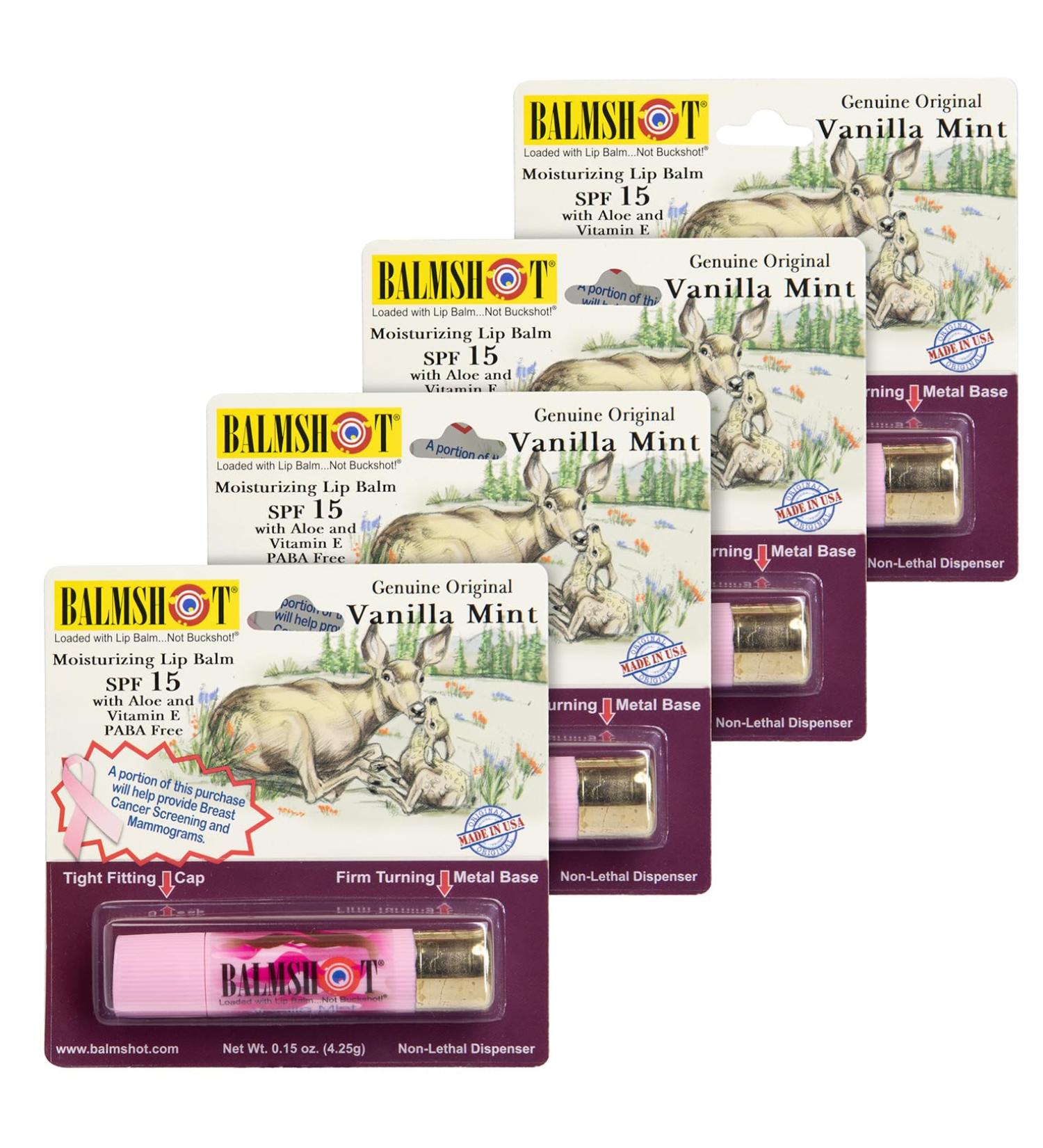 BALMSHOT Lip Balm 4 Pack (Vanilla Mint) - Buy Online on GoSupps.com