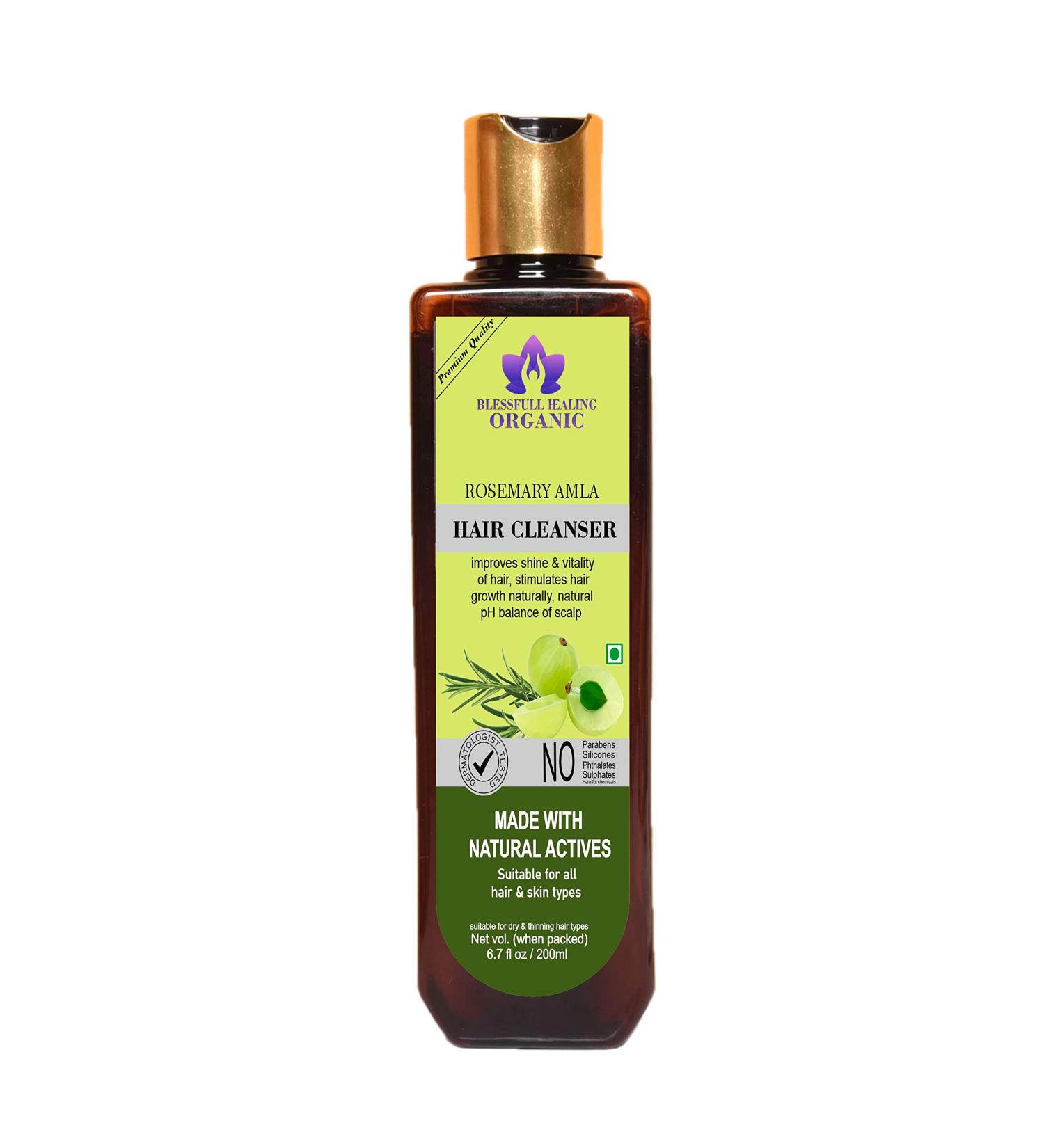Blessfull Healing Organic Rosemary Amla Hair Cleanser | Shampoo 200 ML (Packing May Vary) 200 ml (Pack of 1) - Buy Online on GoSupps.com
