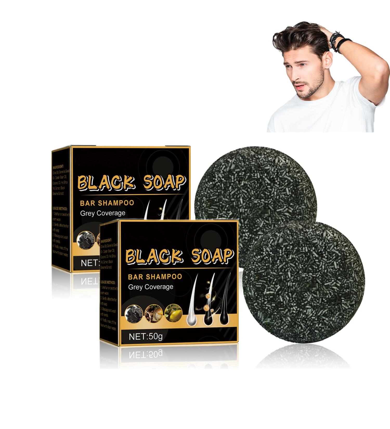 BROEYOUE Gray Shine Soap Reverse Gray Hair Bar Shampoo Gray Shine Hair Revitalisable Gray Cover Hair Shampoo Natural hair soap for gray hair pack of 2 - Buy Online on GoSupps.com