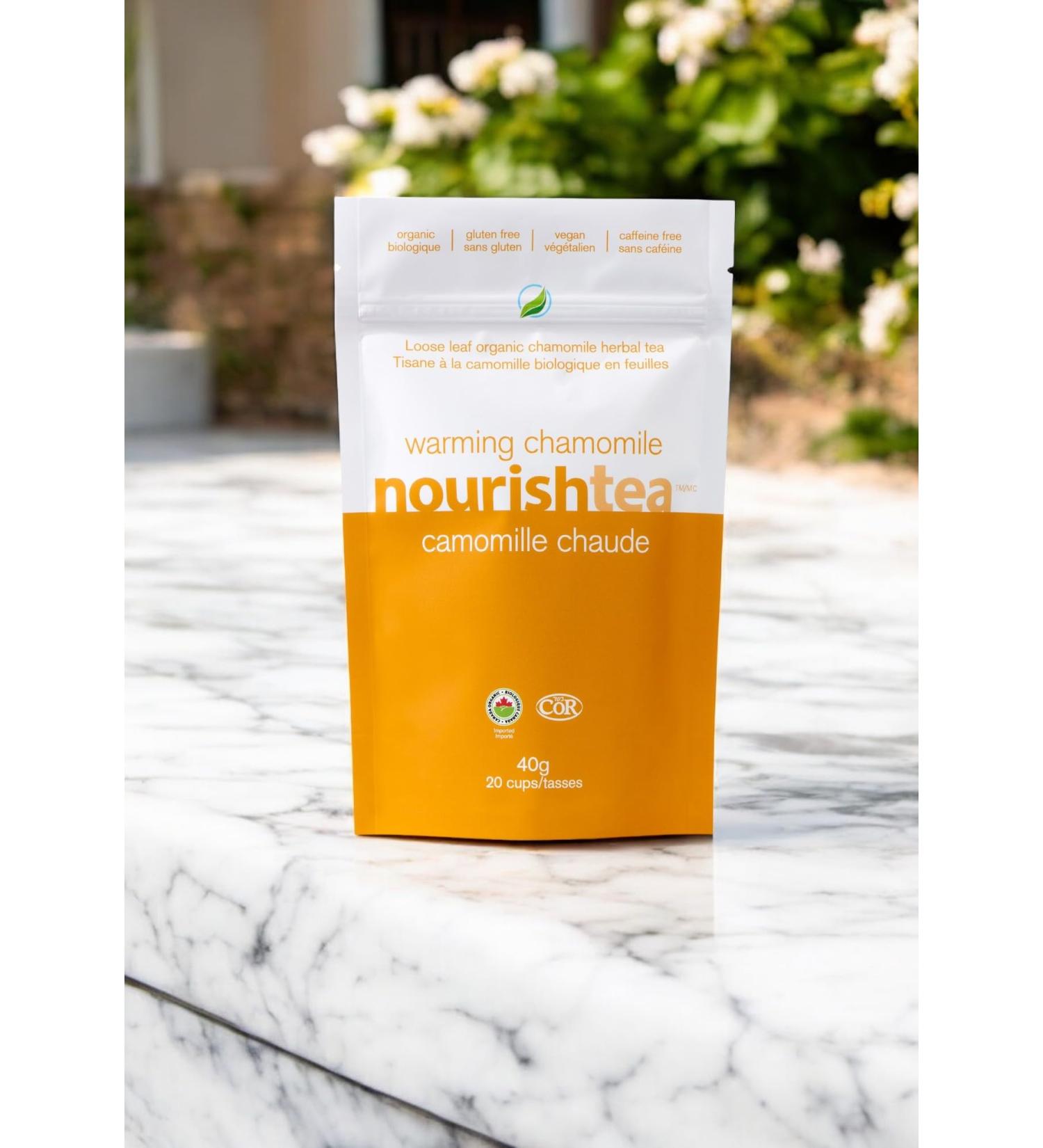 nourishtea - warming chamomile organic premium loose leaf tea caffeine-free. 40g (pack of 1) - Buy Online on GoSupps.com