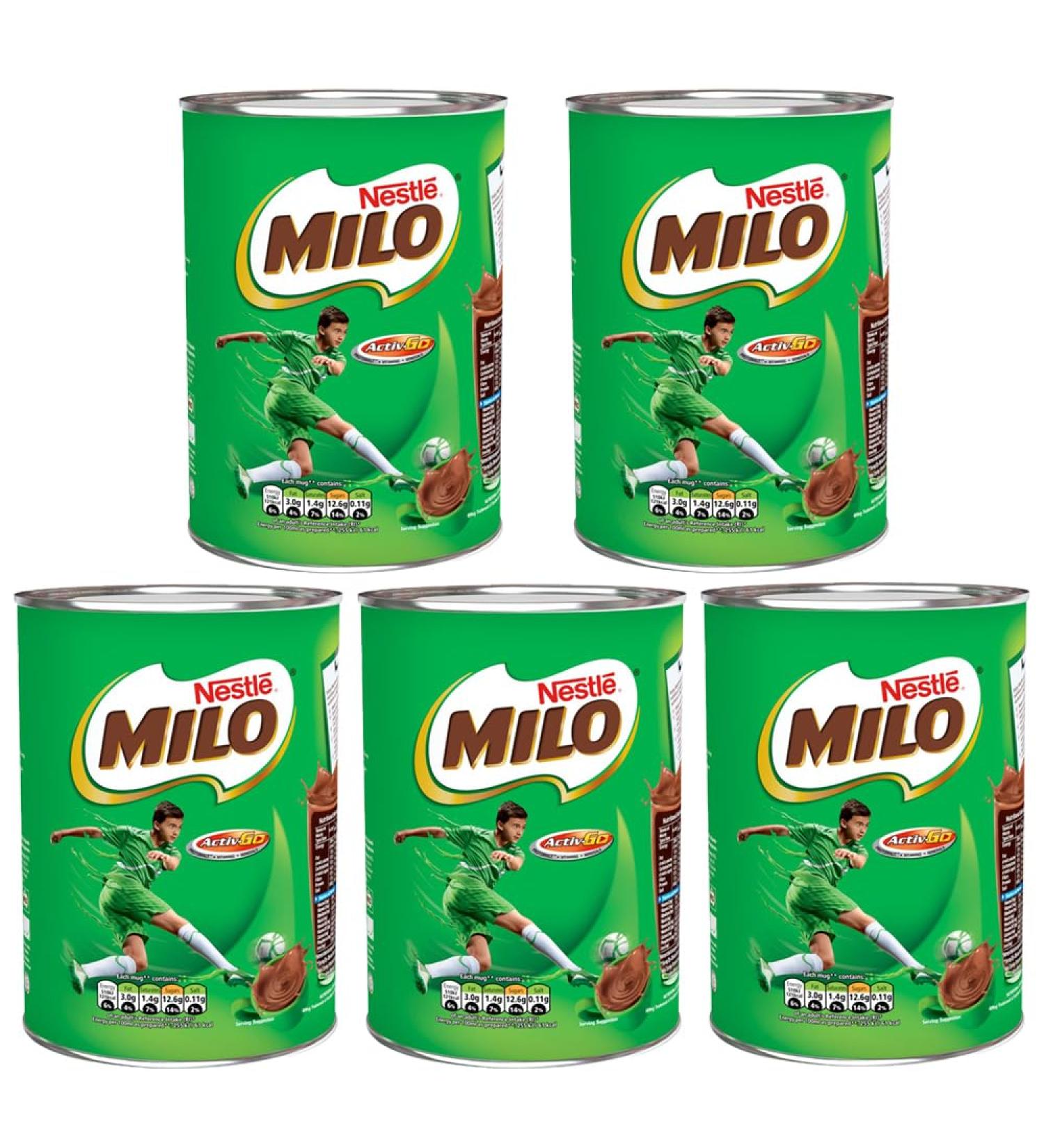 Nestle 5 x 400g Chocolate Flavour Milo Milk Drink With Welari Thank You Card Malted Vitamin Minerals Calcium Activ-go for Kids (2kg) - Buy Online on GoSupps.com