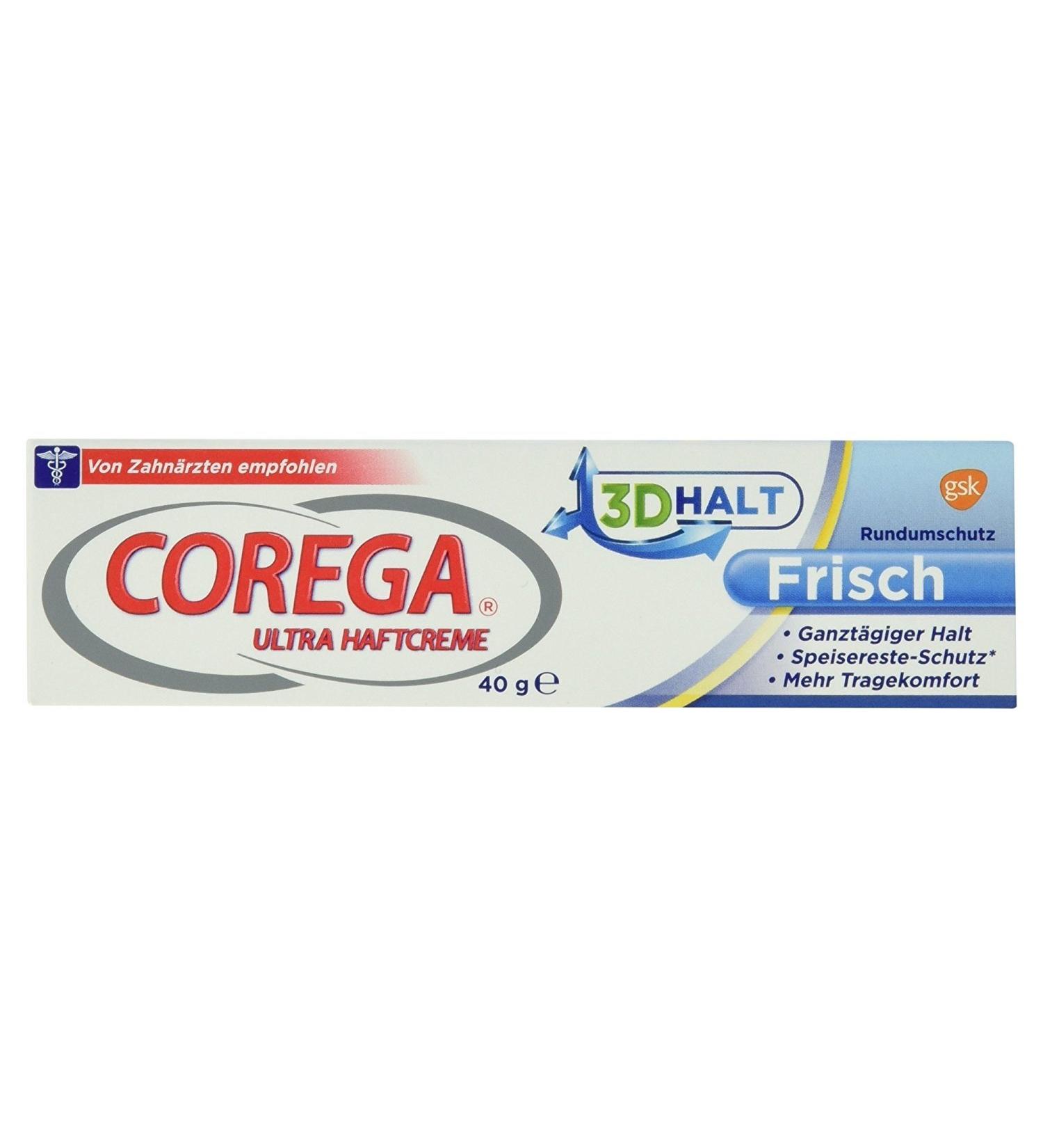 COREGA Ultra Haftcreme Frisch 40g - Stronghold Adhesive for Dentures - Buy Online on GoSupps.com