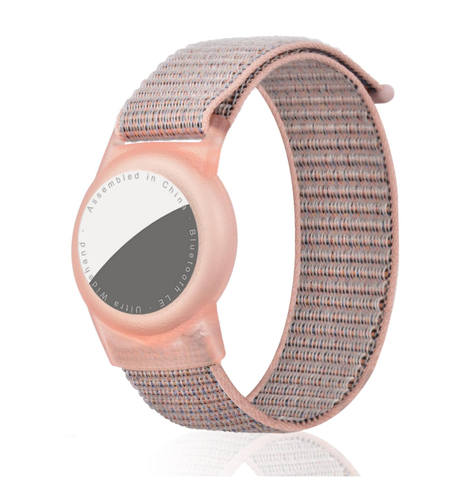 Dingfeiyu Airtag Wristband for Kids Adult Apple Airtag Waterproof Bracelet Adjustable Anti Lost Airtag Wristband Nylon for Toddler Child and Men Women (pink gravel) - Buy Online on GoSupps.com
