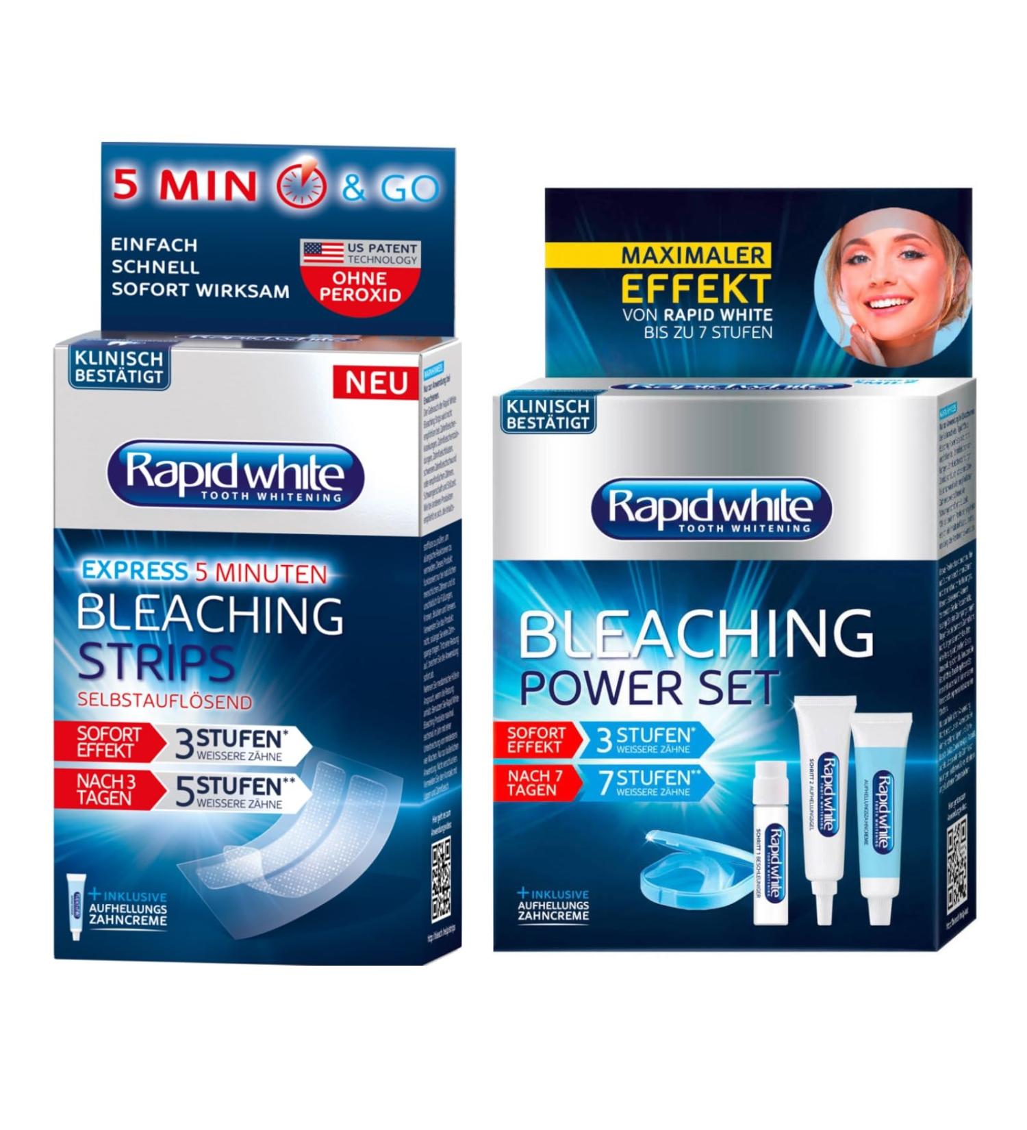 Rapid White Tooth Whitening Strips Set | Express Bleaching for a Bright Smile - Self-Resolution Technology - Buy Online on GoSupps.com