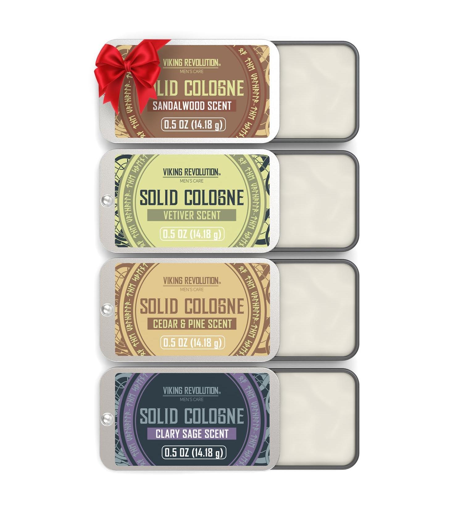 Vi.king R.evolution 4 Pack Mens Solid Colognes Men 0.5 Oz - Men Solid Perfume with Cedar Wood Clary Sage Vetiver Sandalwood Cologne for Men - Balm Cologne for Mens Cologne Balm Travel Cologne Wax - Buy Online on GoSupps.com
