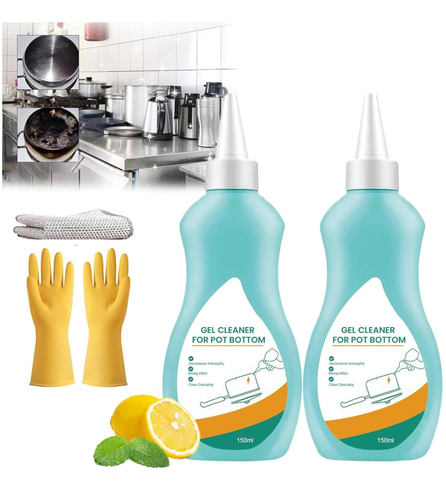 Premium Gel Cleaner for Pots & Pans | Magic Bottom Cleaning Gel for Stainless Steel Cookware (2pc - Buy Online on GoSupps.com