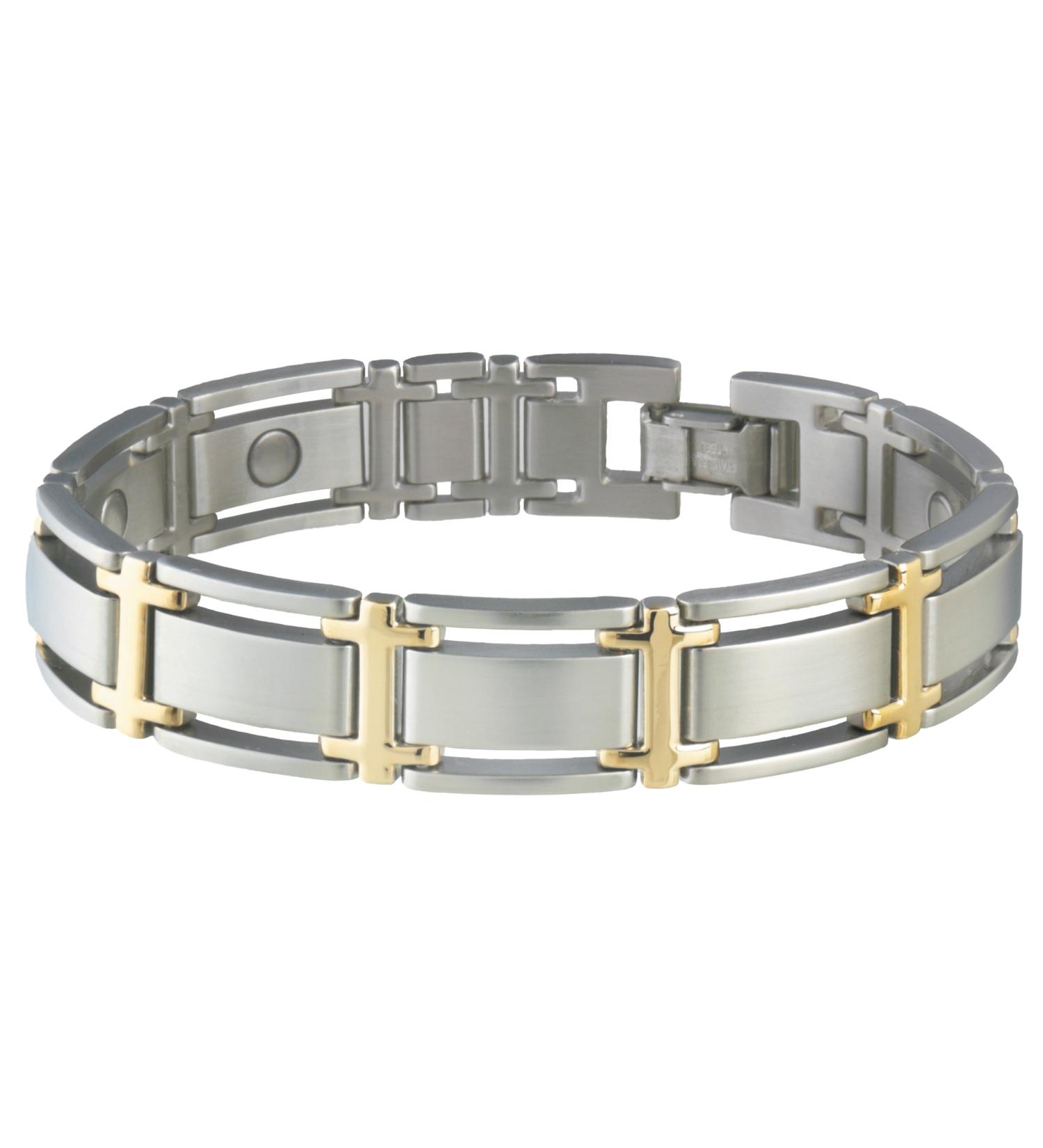 Buy Sabona Executive Symmetry Duet Bracelet - Stainless Magnetic Bracelet in Gold/Silver (7.5 ) | International Shipping Available - Buy Online on GoSupps.com