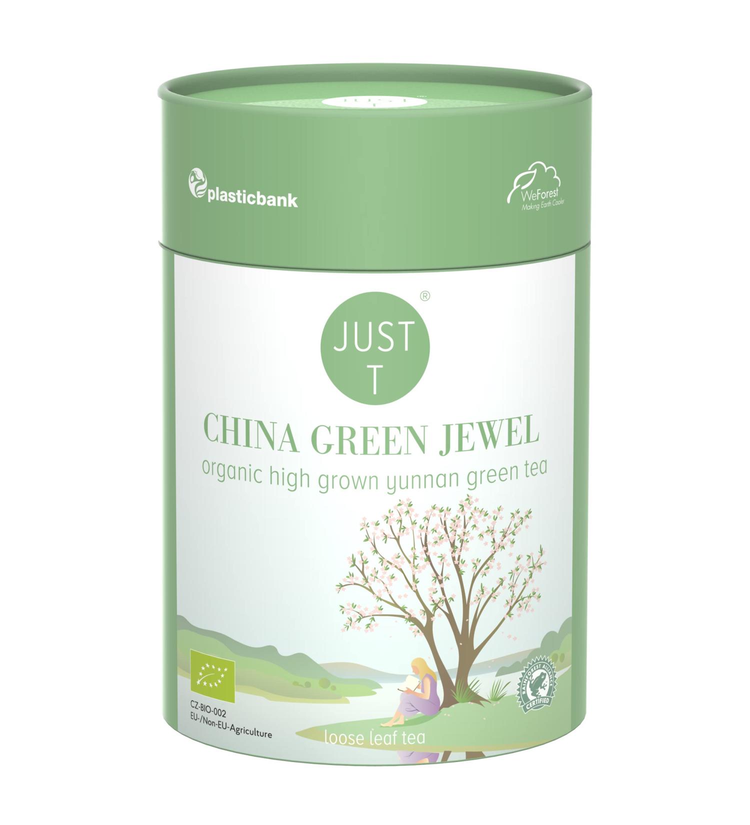 Organic China Green Jewel Loose Leaf Tea 125g | Yunnan Green Tea Blend | Premium High-Grown Tea in Sustainable Tin - Buy Online on GoSupps.com