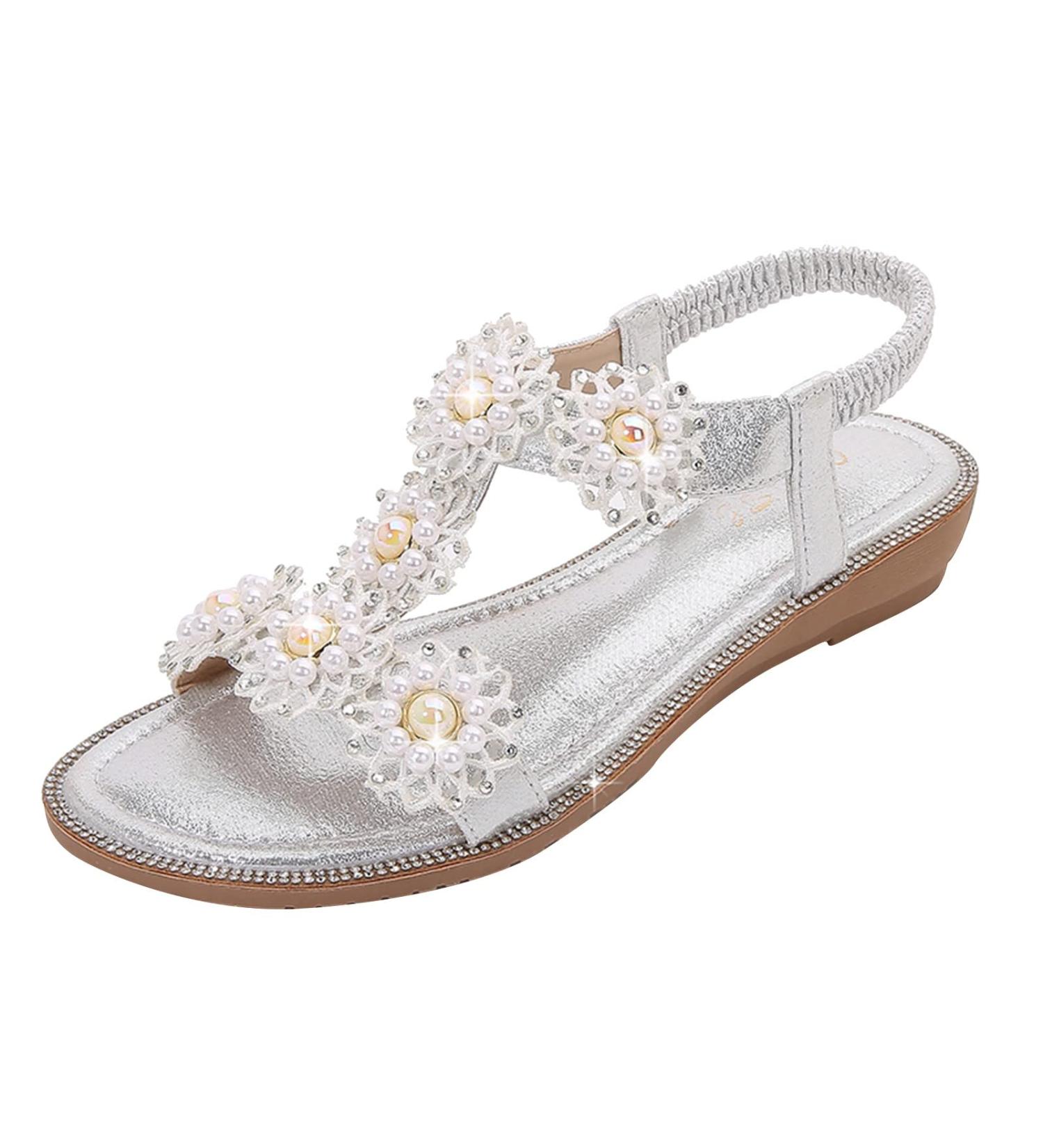 Buy XTZYGLFD Women's Silver Wedge Heel Sandals - Trendy Summer Flip-Flops Buckle Size 11 (UK 7) - Stylish Women's Fashion Shoes - Buy Online on GoSupps.com