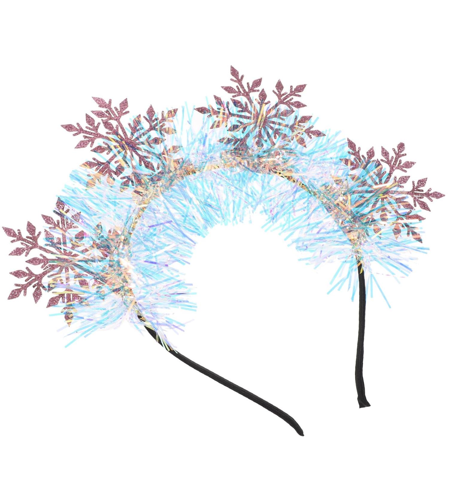 Christmas Snowflake Headbands Glitter Tinsel Headbands Sparkling Christmas Hair Hoop Headpiece Xmas Holiday Favors for Women Costume Pink - Buy Online on GoSupps.com