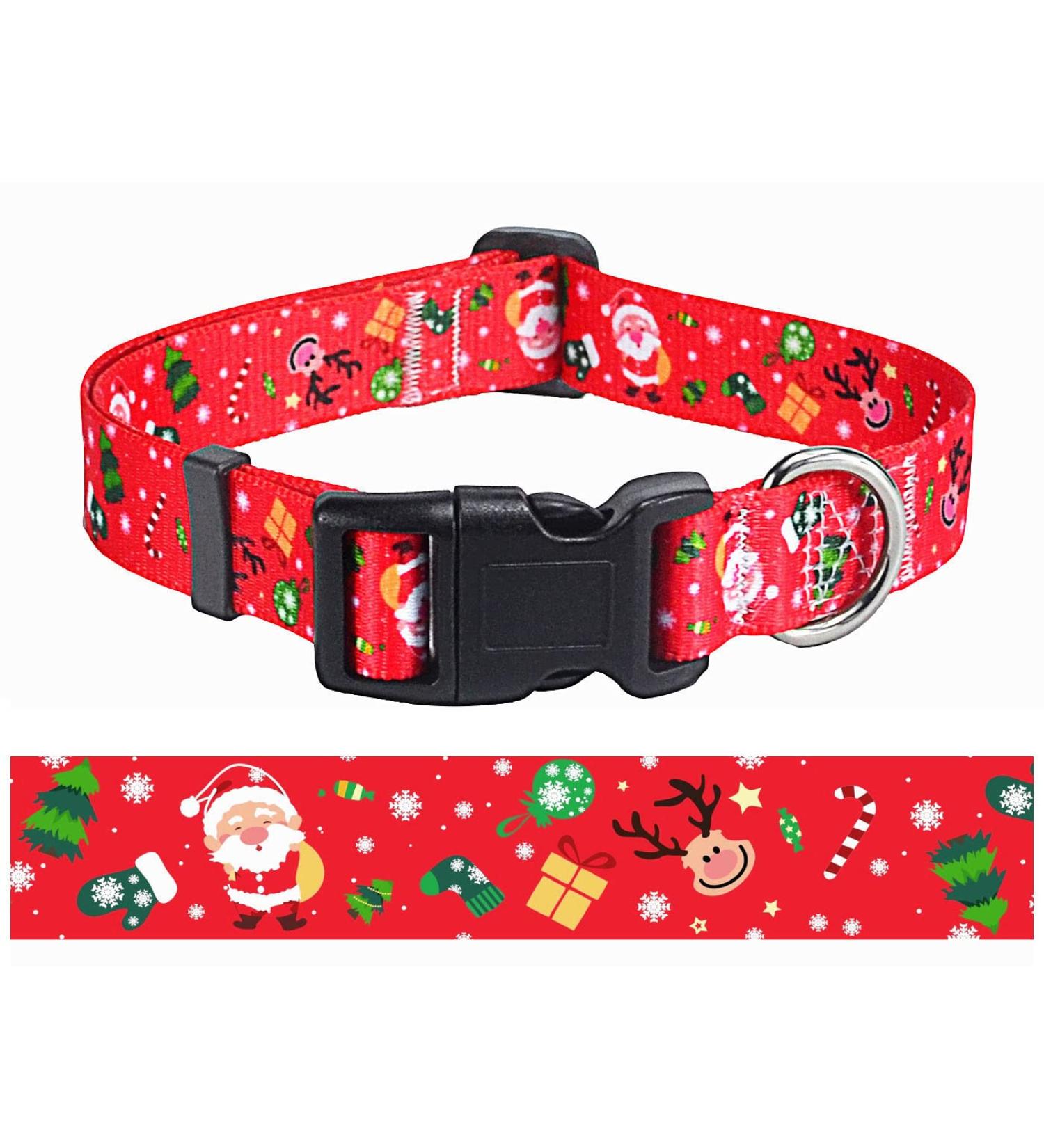 Mihqy Christmas Dog Collar - Adjustable Soft & Comfortable for Small to Large Dogs & Cats (Neck 33-55 cm) - Buy Online on GoSupps.com