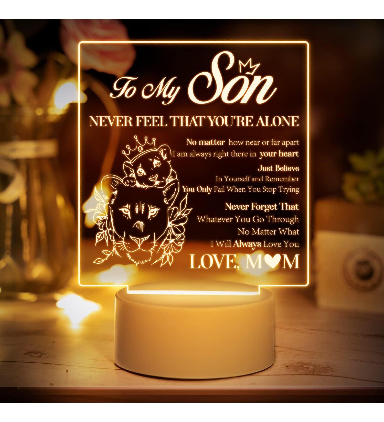 Son Gifts - Son Gifts from Mum Night Light Touching Words Engraved Birthday Gifts for Son Idea Birthday Christmas Gifts for Son Graduation Gifts for Son(High-Quality) - Buy Online on GoSupps.com