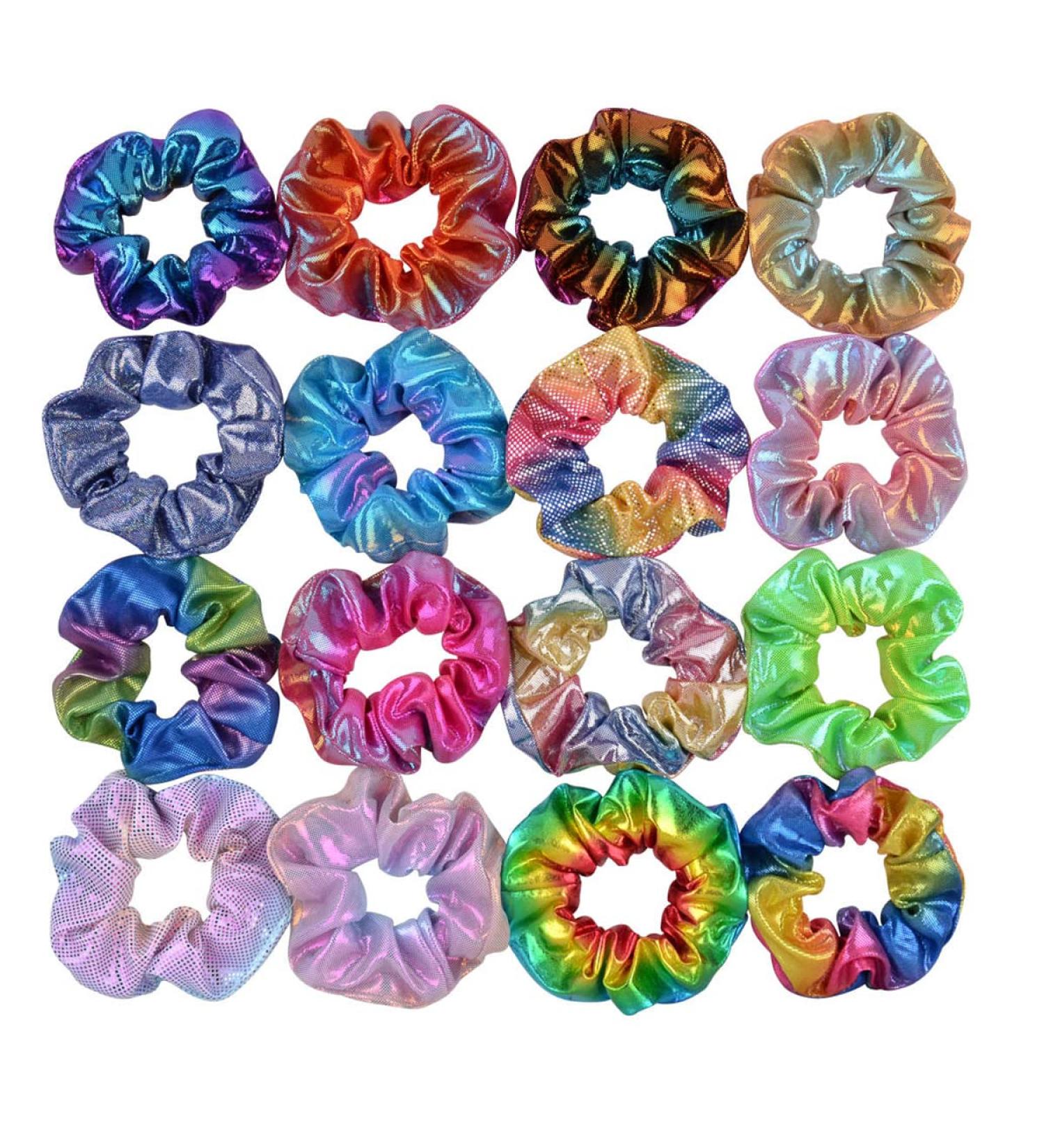 16-Piece Metallic Scrunchies Set - Sparkly Hair Ties for Women and Girls - Buy Online on GoSupps.com