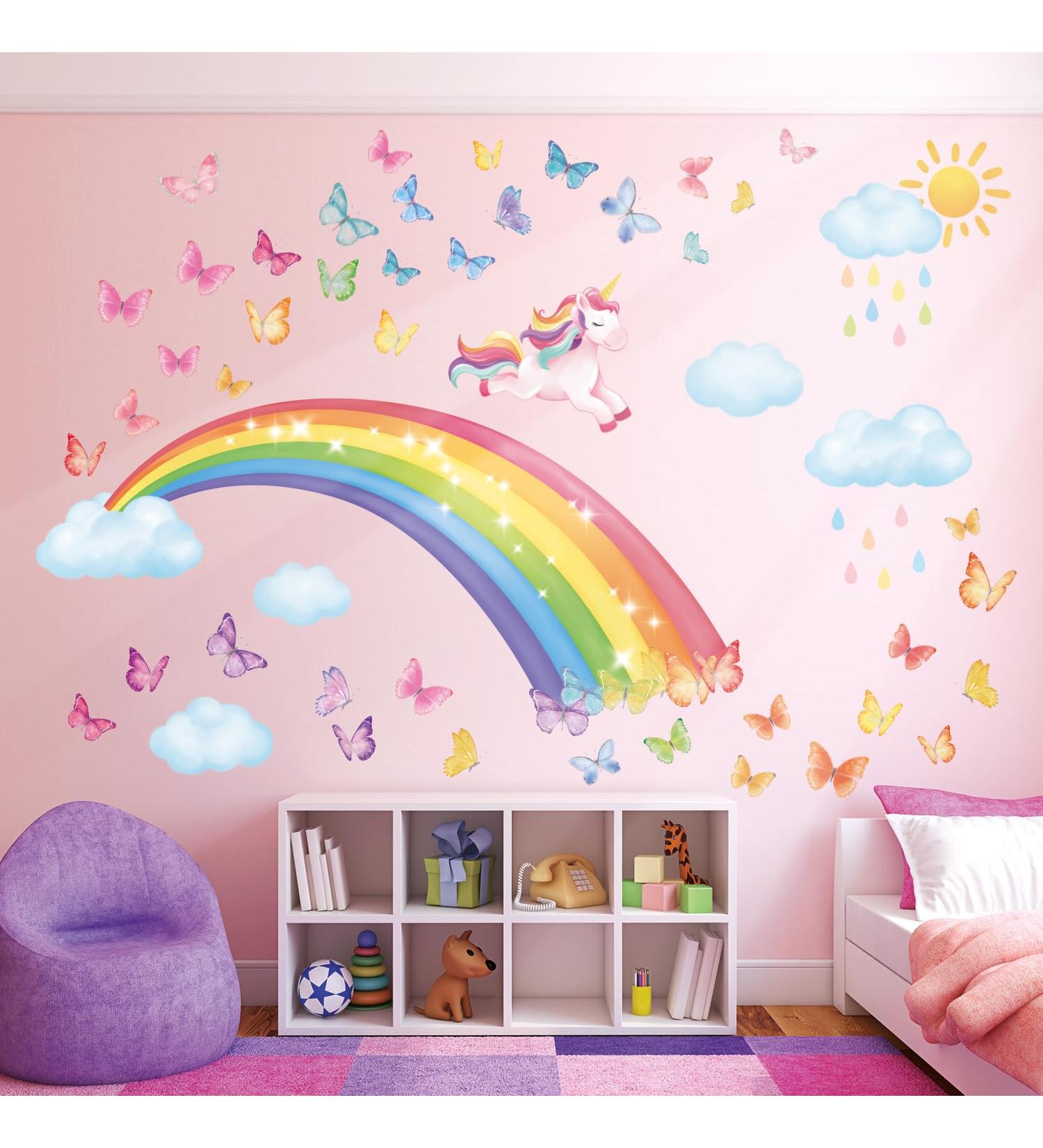 DECOWALL SG2-2309 Rainbow Unicorn Wall Decals - Nursery & Bedroom Decor Stickers - Buy Online on GoSupps.com