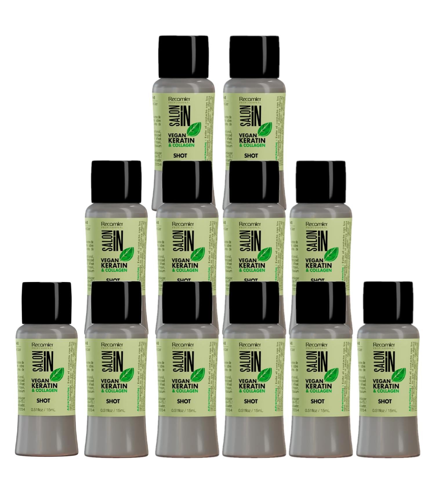 RECAMIER Professional Vegan Keratin & Collagen Hair Treatment - Box of 12 Shots | Intensive Salon Care - Buy Online on GoSupps.com