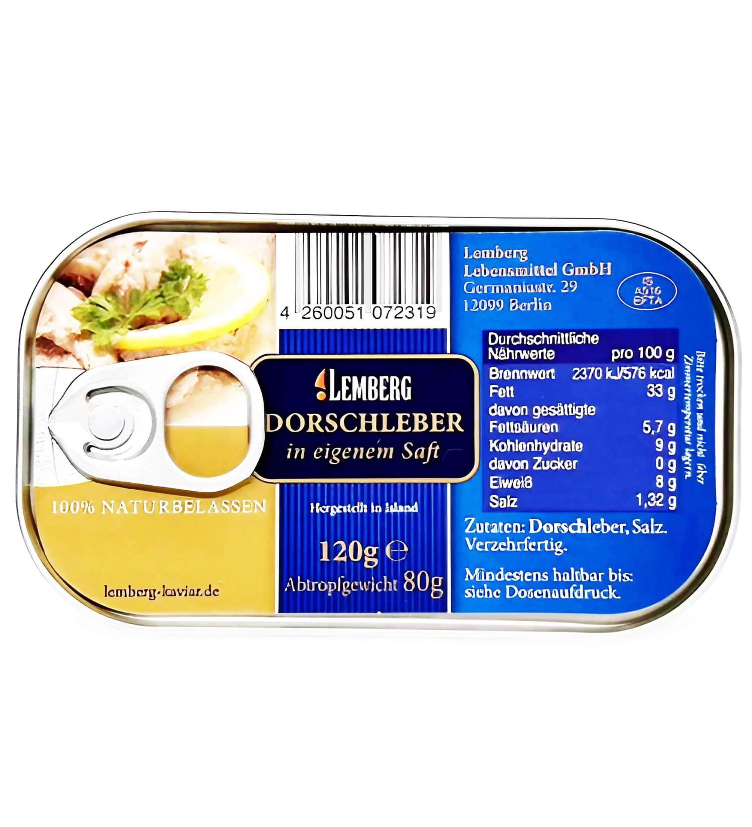 The Great Canadian Tea Pack of 12 Lviv cod liver in its own juice (12 x 120 g)