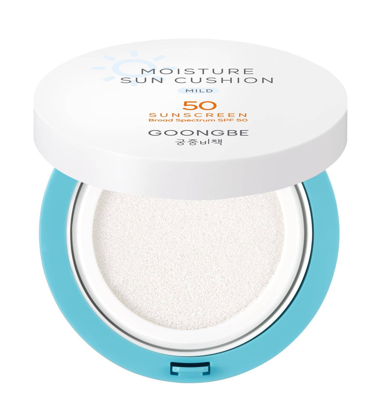 GOONGBE Moisture Sun Cushion Mild SPF 50 - Korean Moisturizing & Soothing Zinc Oxide Mineral Sunscreen - Travel Friendly Sun Cushion for Babies & Kids - Vegan Reef-Safe Allergen-Free 0.81oz. - Buy Online on GoSupps.com