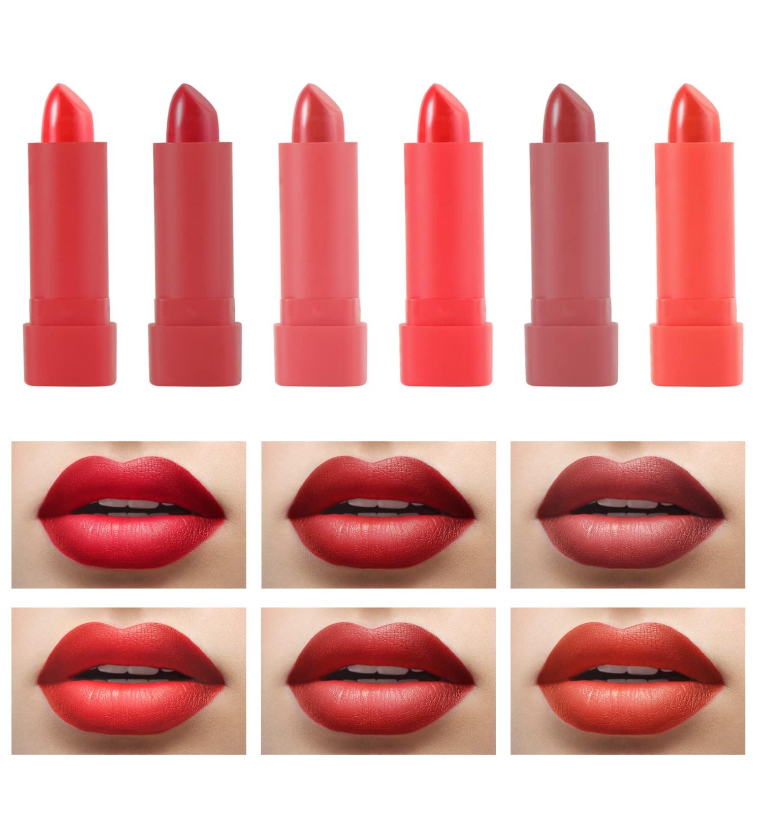 BOOBEES Lipstick & Lip Gloss Set - 6 Colors Long-Lasting Waterproof Makeup Gift for Women - Buy Online on GoSupps.com