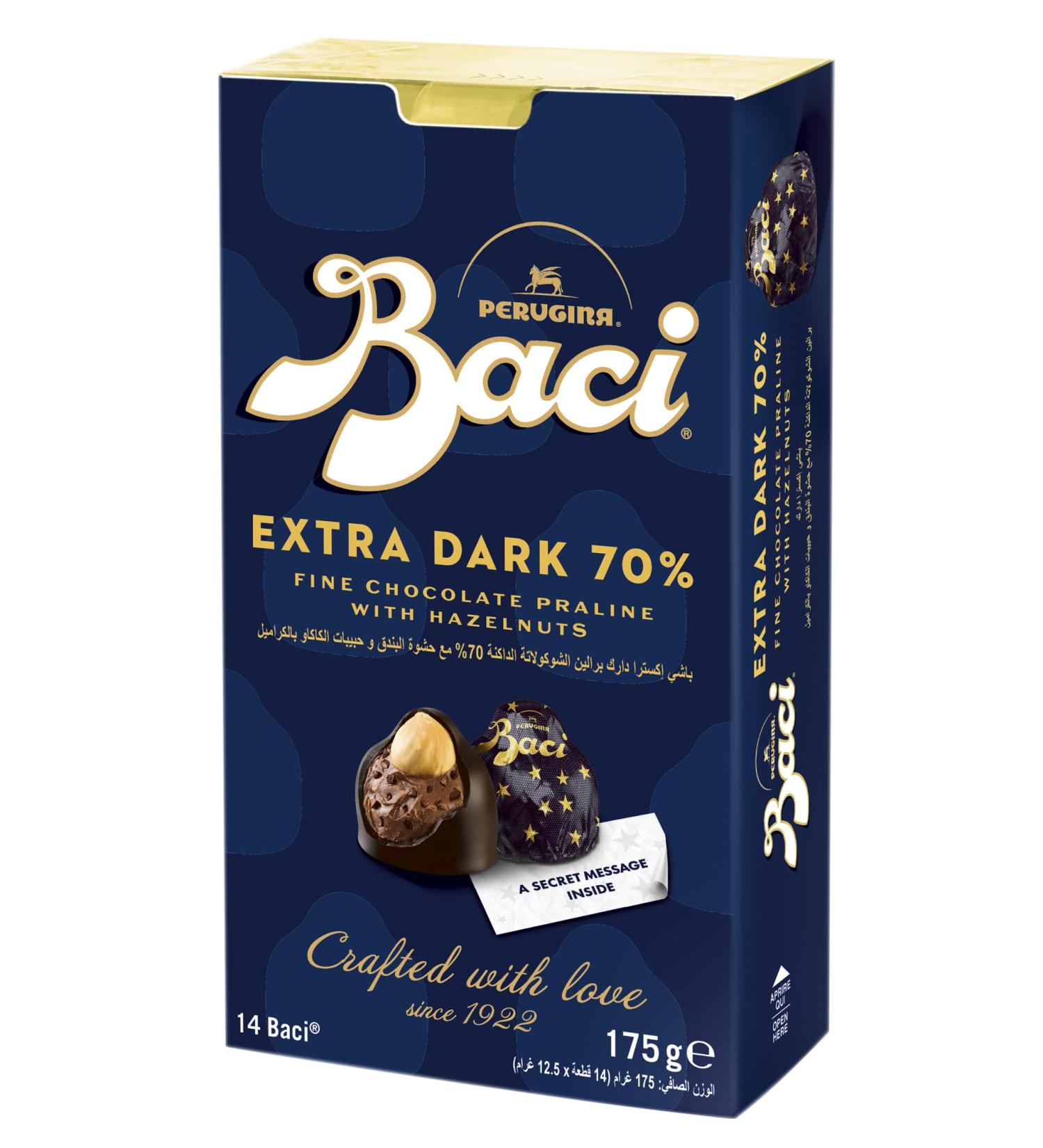 Baci Extra Dark Bijou, Truffes au chocolat noir with noisette, box, sans gluten, 175 g (1 piece)