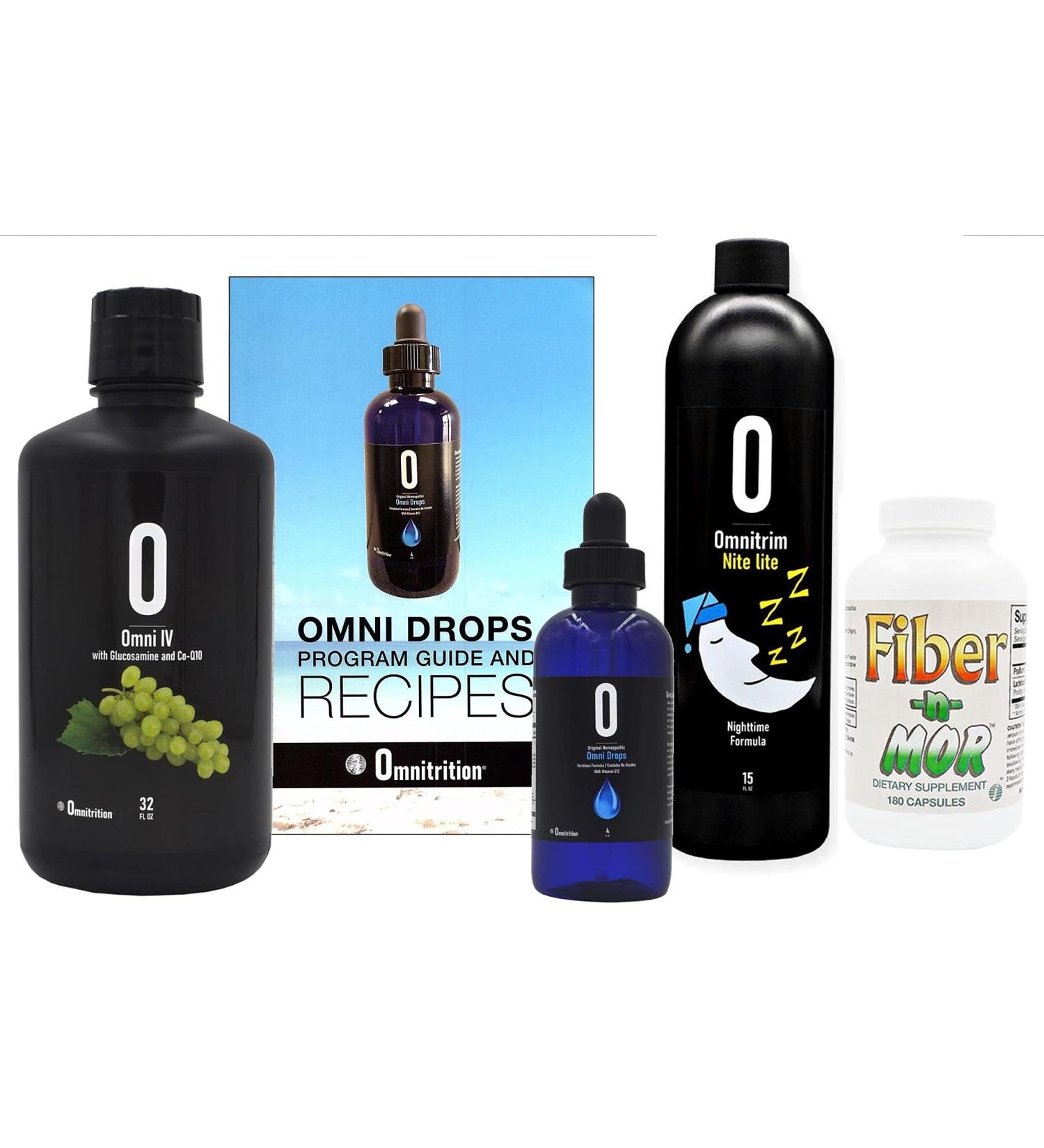 Omnitrition Omni Drop Program Bundle - FAB4: Omni Drops Diet Drops with Vitamin B12 + Omni IV + Glucosamine + Nite Lite Fiber n Mor - Buy Online on GoSupps.com