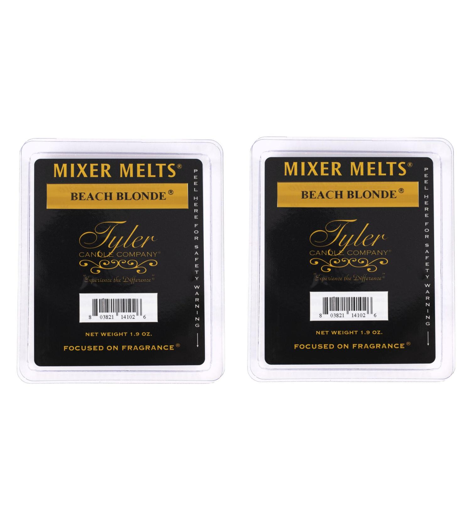 Tyler Candle Company Beach Blonde 1.9 Ounce Scented Mixer Wax Melt Cubes for Tart Burner Pack of 2
