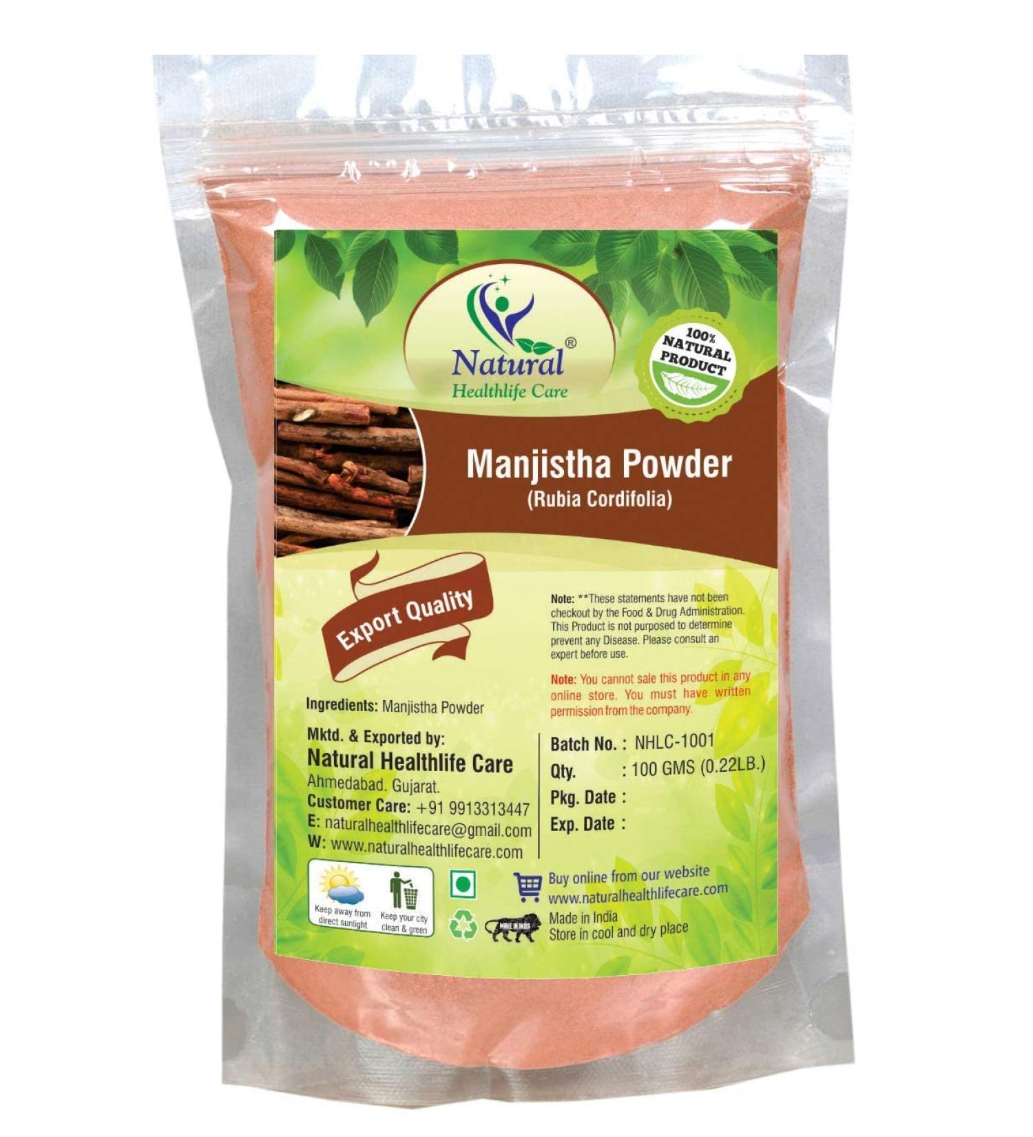 LOGY Natural Healthlife Care Rubia Cordifolia Manjistha Powder (for All Skin Types) 100g