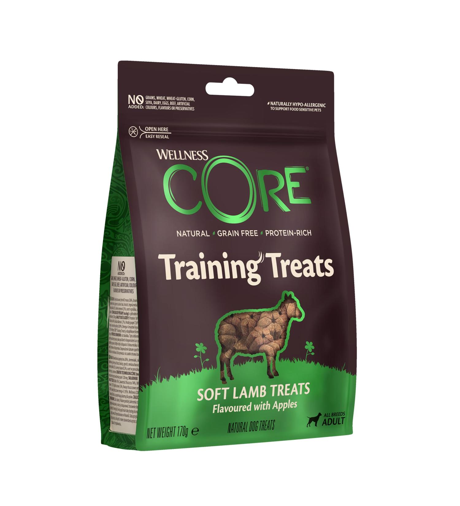 Wellness CORE Training Treats Lamb & Apple Soft Grain Free Dog Treats Perfect Dog Training Treats 170g Lamb & Apple - Adult - Buy Online on GoSupps.com