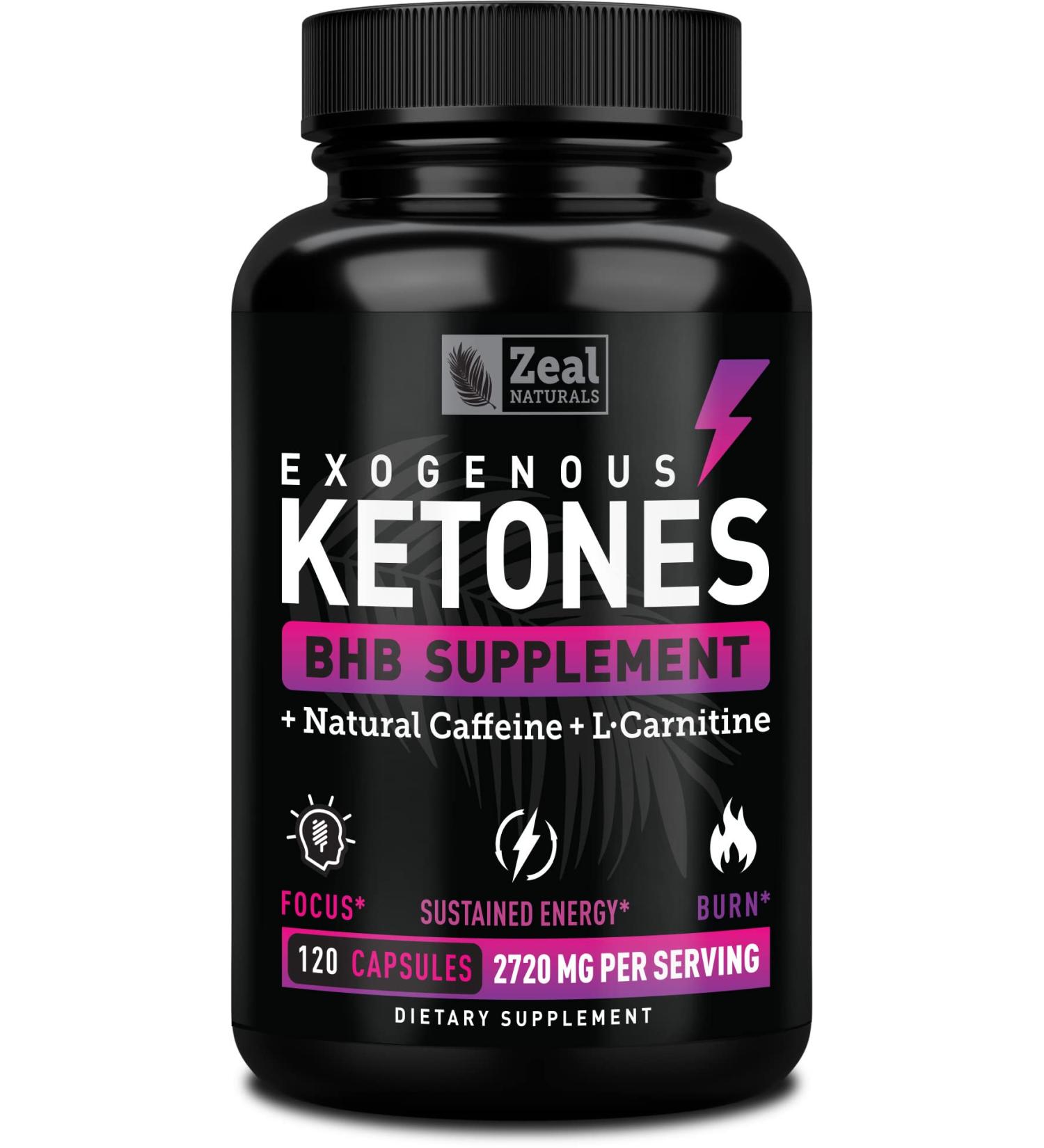 Keto BHB Exogenous Ketones Pills | 2720mg 120 Capsules with goBHB Salts & Natural Caffeine - Ketosis Support Supplement - Buy Online on GoSupps.com