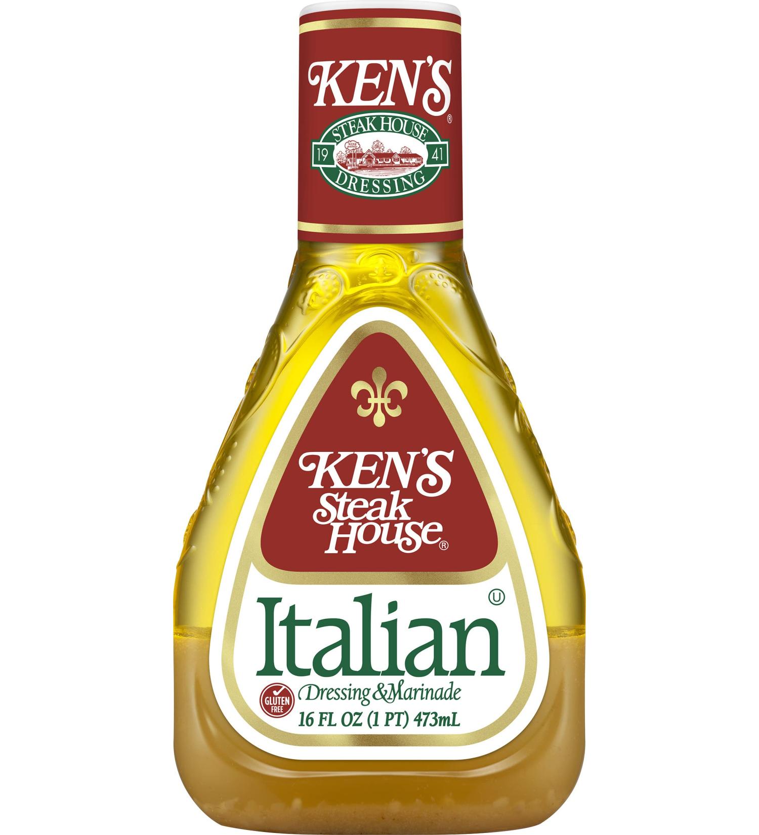 Ken's Steak House Italian Dressing & Marinade - Gluten Free - 16 oz - Buy Online on GoSupps.com