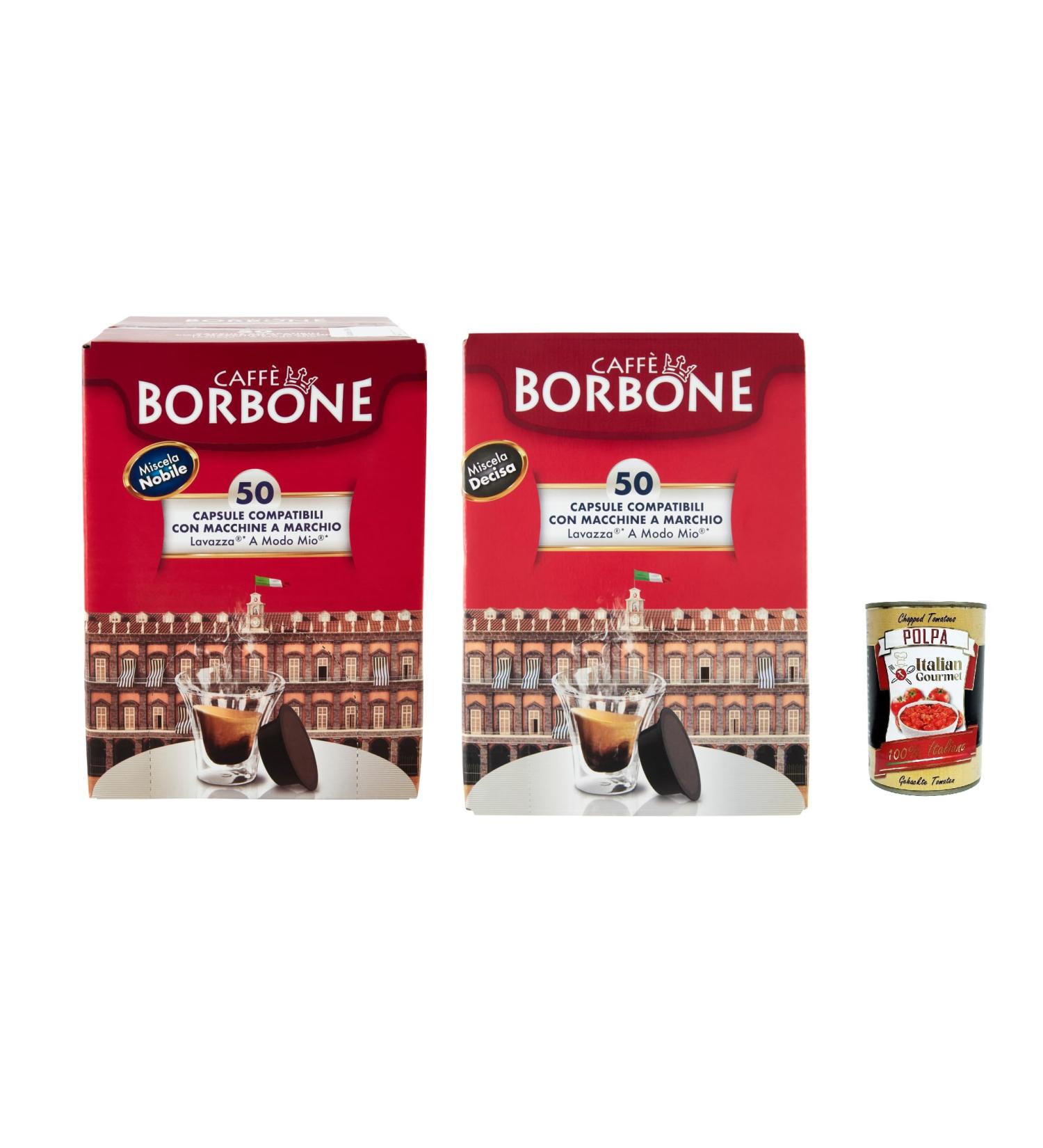  Italian Gourmet E.R. Lot de 100 capsules de caf Borbone Miscela Nobile et Decisa compatibles Lavazza* A modo Mio* 7 2 g + Italian Gourmet polpa 400 g - Buy Online on GoSupps.com