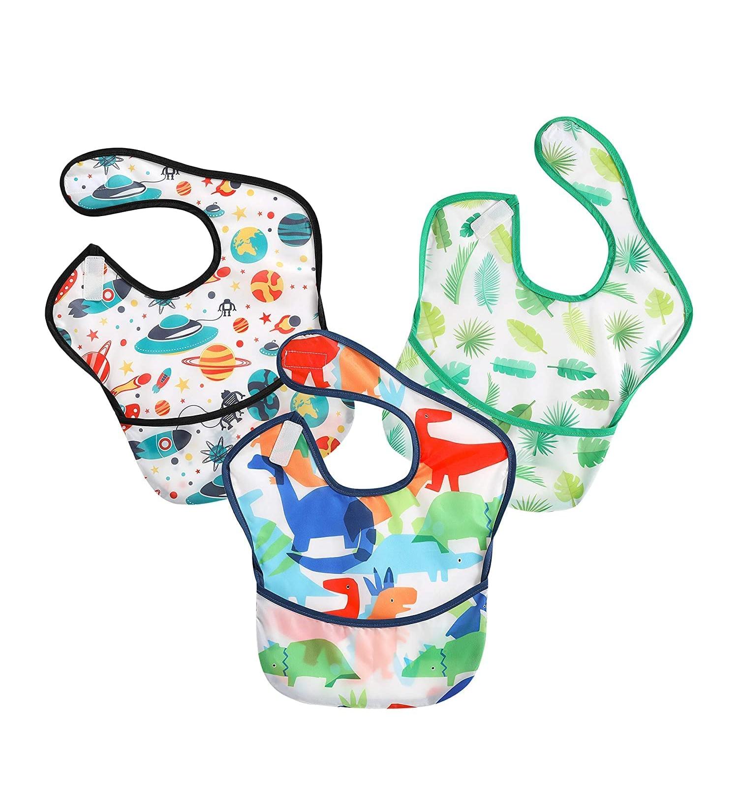 PandaEar Baby Bibs - Lightweight Waterproof & Stain Resistant | 3 Pack for Boys (5-36 Months) - Buy Online on GoSupps.com