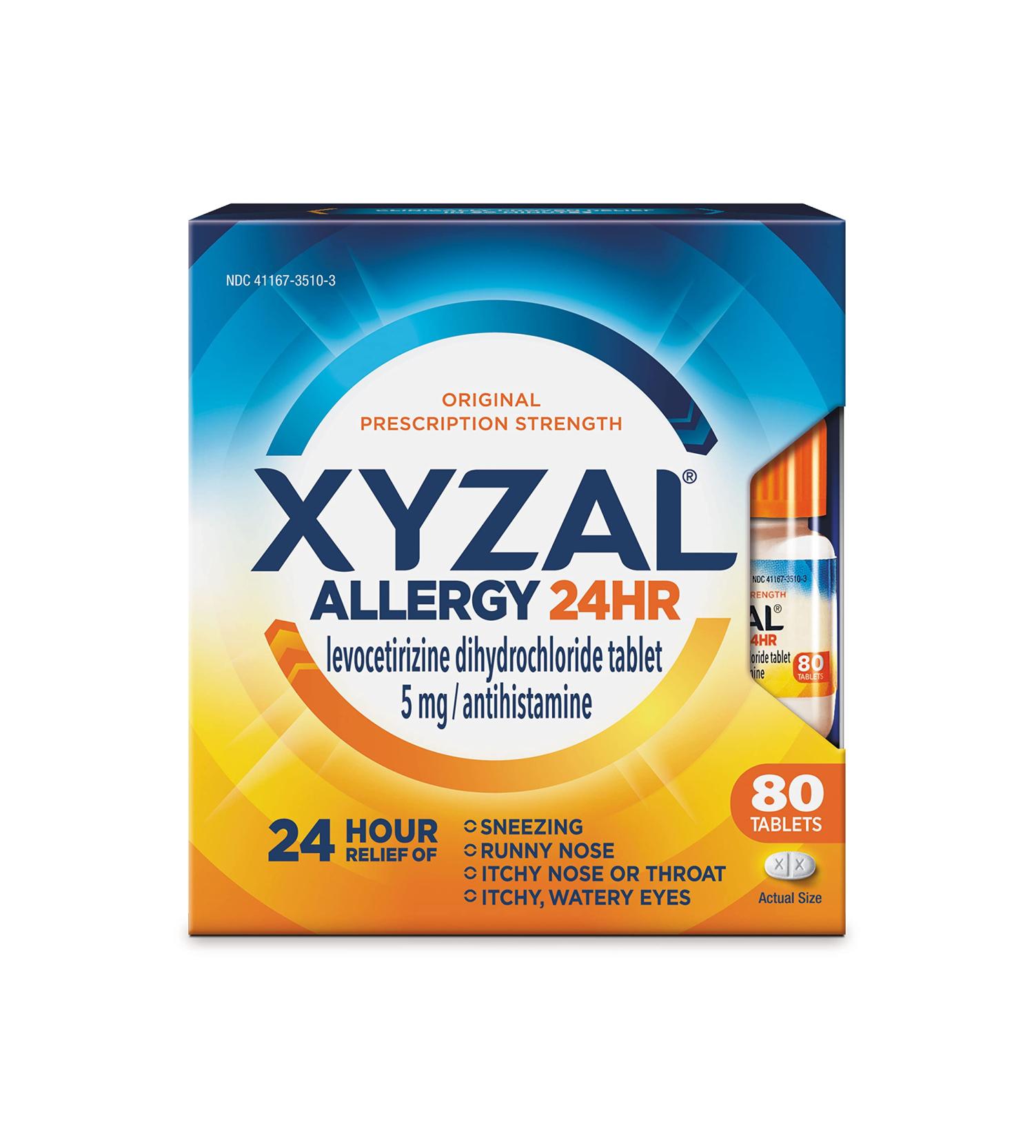 Xyzal 24-Hour Allergy Relief Pills - 80-Count | Original Prescription Strength - Buy Online on GoSupps.com