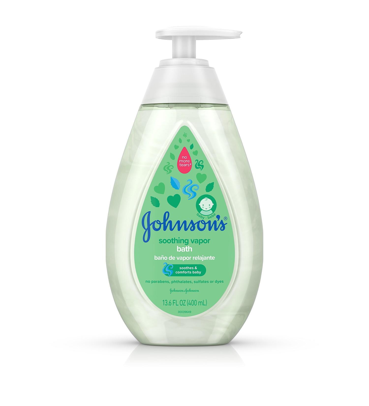 Johnsons Baby Vapor Bath with Soothing Aromas to Relax Babies Tear-Free & Hypoallergenic, 13.6 Fluid Ounce