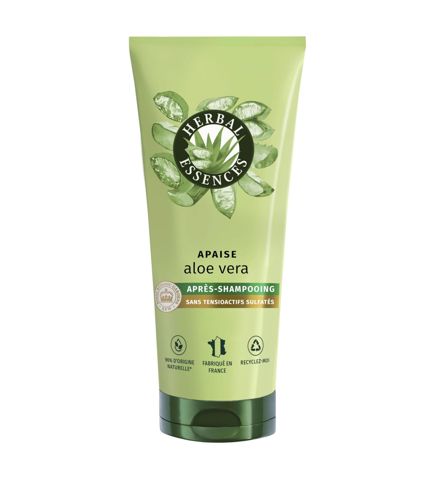 HERBAL ESSENCES - Sans Sulfate - Apr s-Shampoing Hydratant 200ml Aloe Vera - Apaise Hydrate Nettoie et Nourrit Les Cheveux Tr s Secs - Parfum Jasmin et Ingr dients d'Origine Naturelle - Buy Online on GoSupps.com