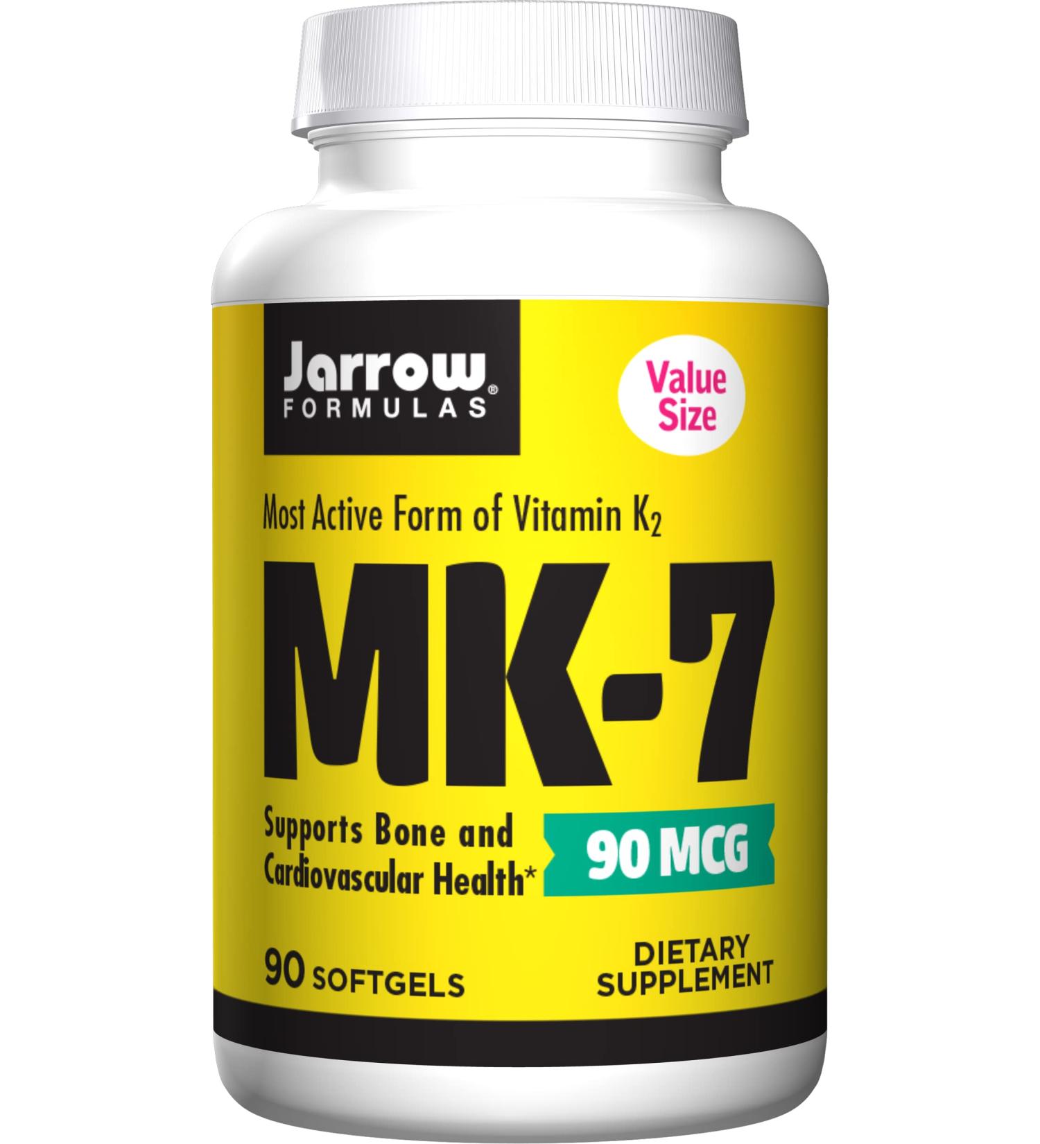 Jarrow Formulas MK-7 90 mcg - Bone & Heart Health Supplement - 90 Servings - Buy Online on GoSupps.com