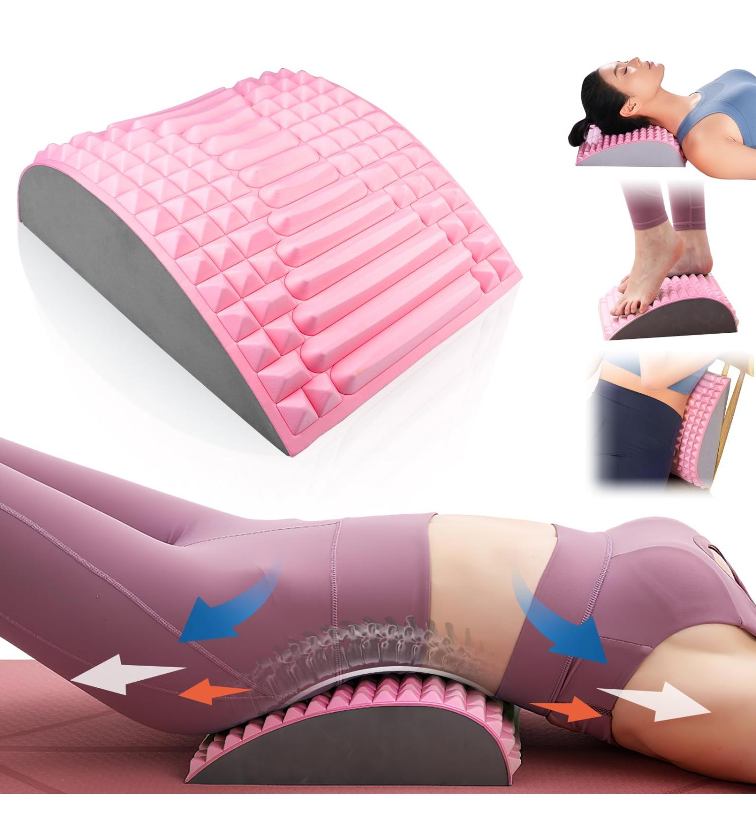 Joligaea 2-in-1 Neck and Back Extensor Pillow | Lumbar Support & Back Stretching Device - Pink - Buy Online on GoSupps.com